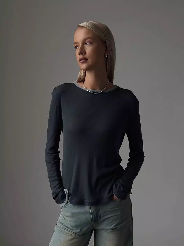 лонгслив (серо-синий). Изображение № 1