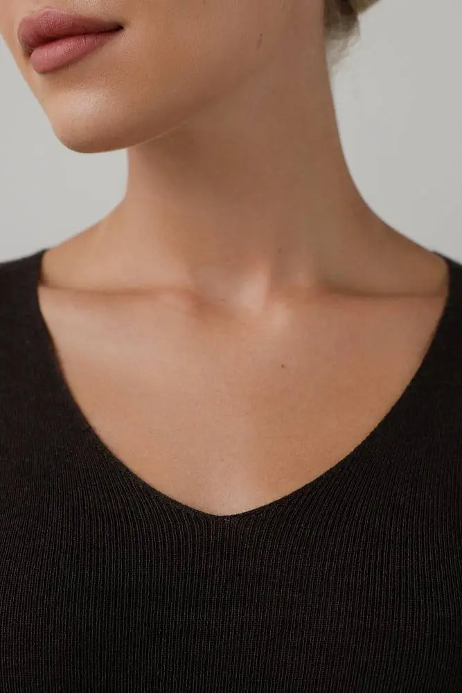 Джемпер (M (44RU), тёмно-коричневый). Изображение № 3