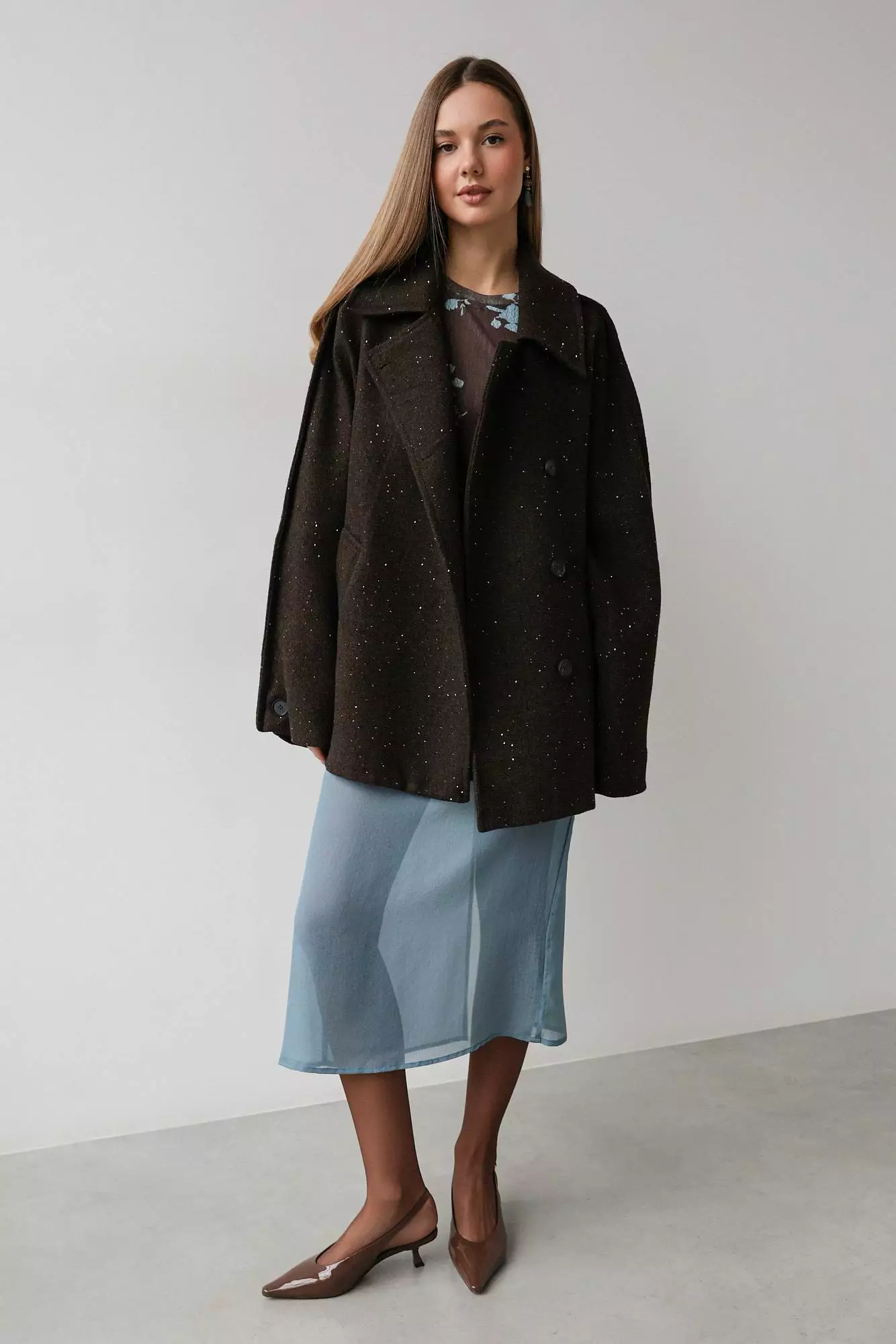 Лонгслив (S (42RU), коричневый). Избражение № 6