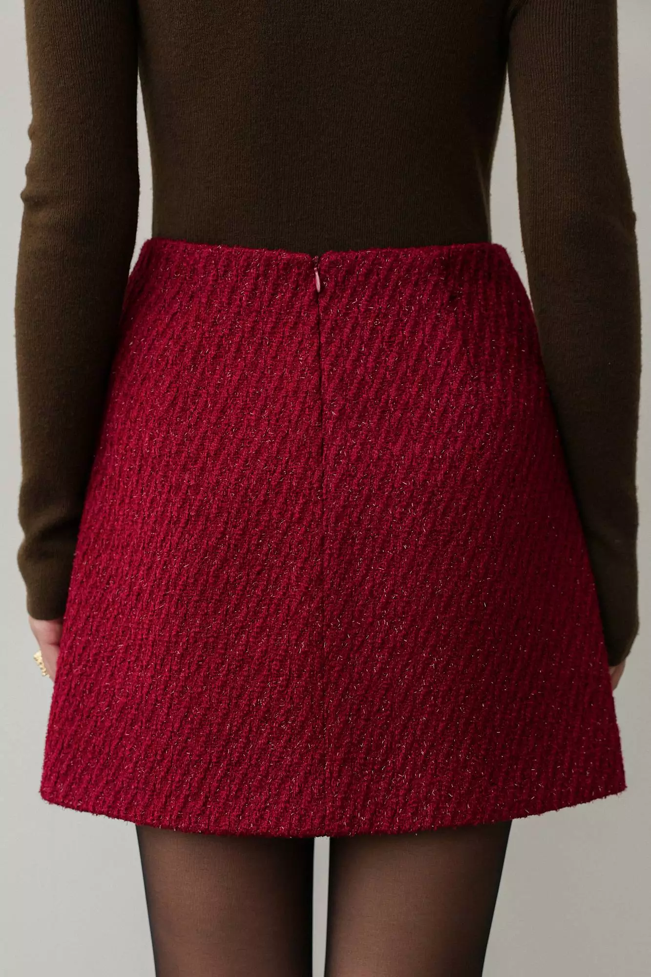 Костюм: жакет и юбка (M (44RU), бордовый). Избражение № 7