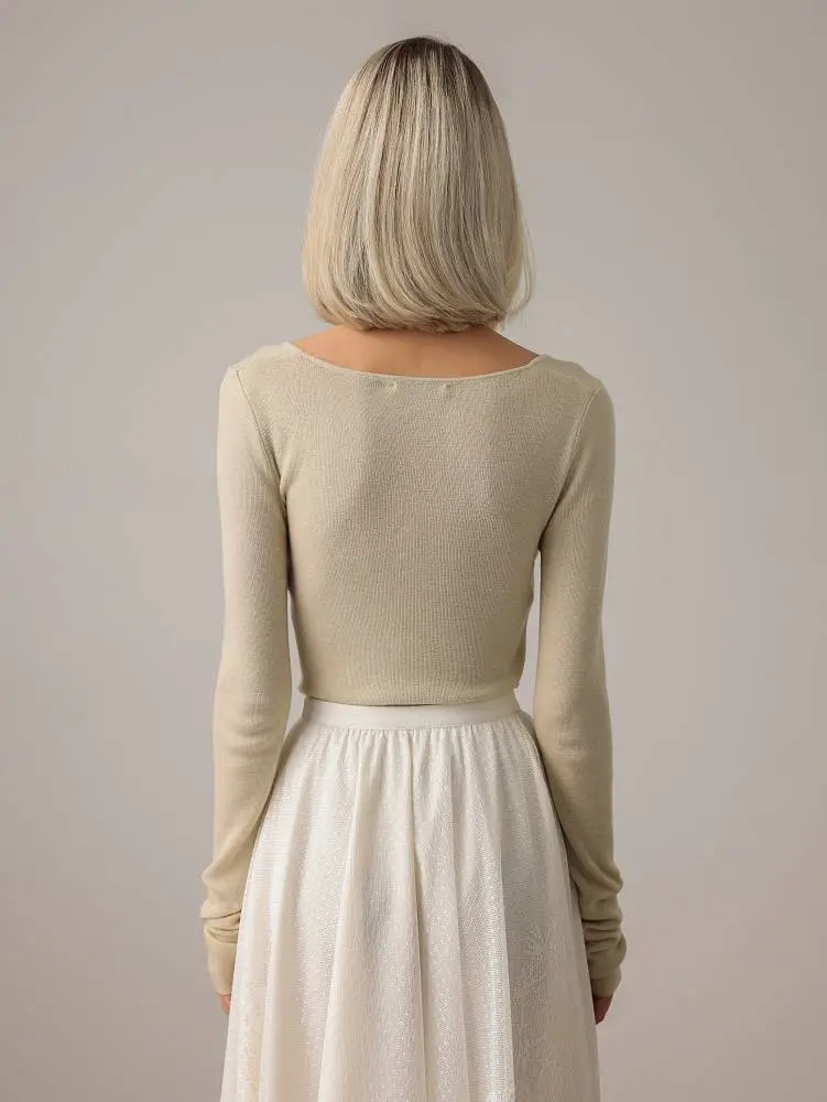 Джемпер (onesize (42-46RU), бежевый). Изображение № 6