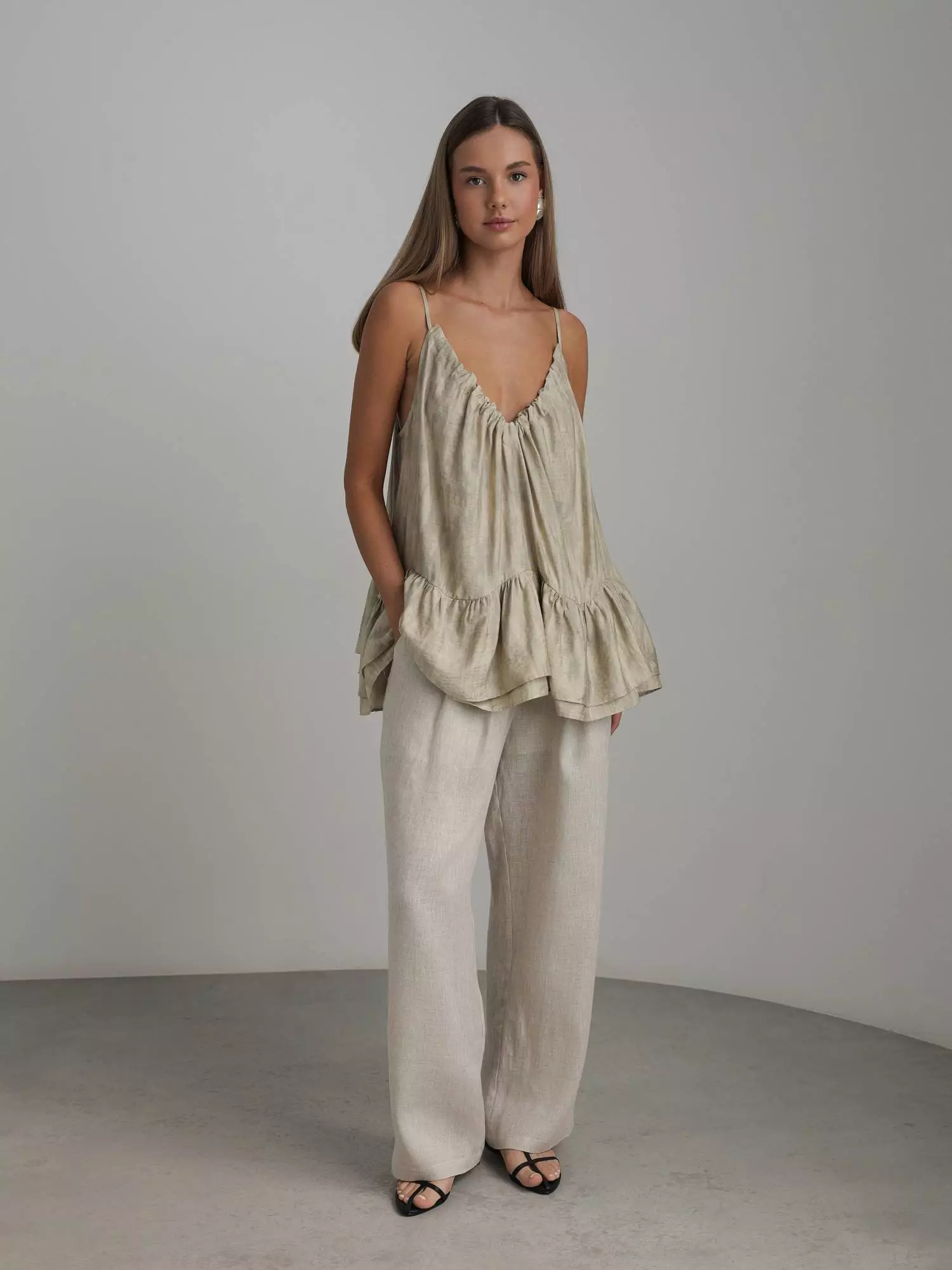 Топ (onesize (42-46RU), бежевая олива). Избражение № 2