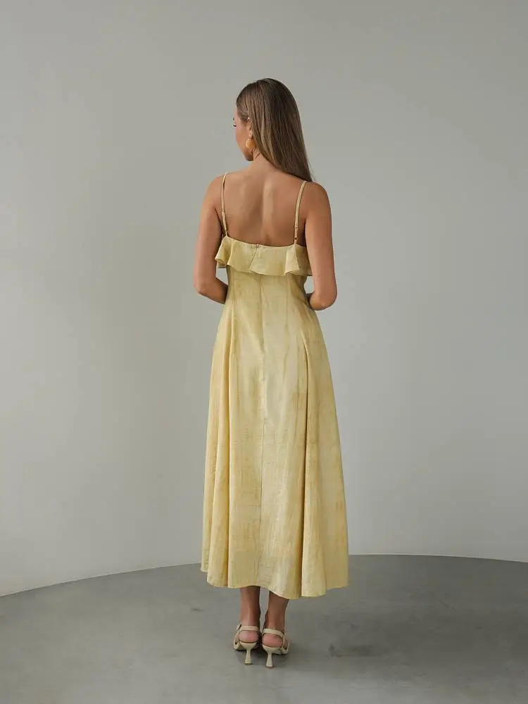 Платье (S (42RU), светло-горчичный). Изображение № 5