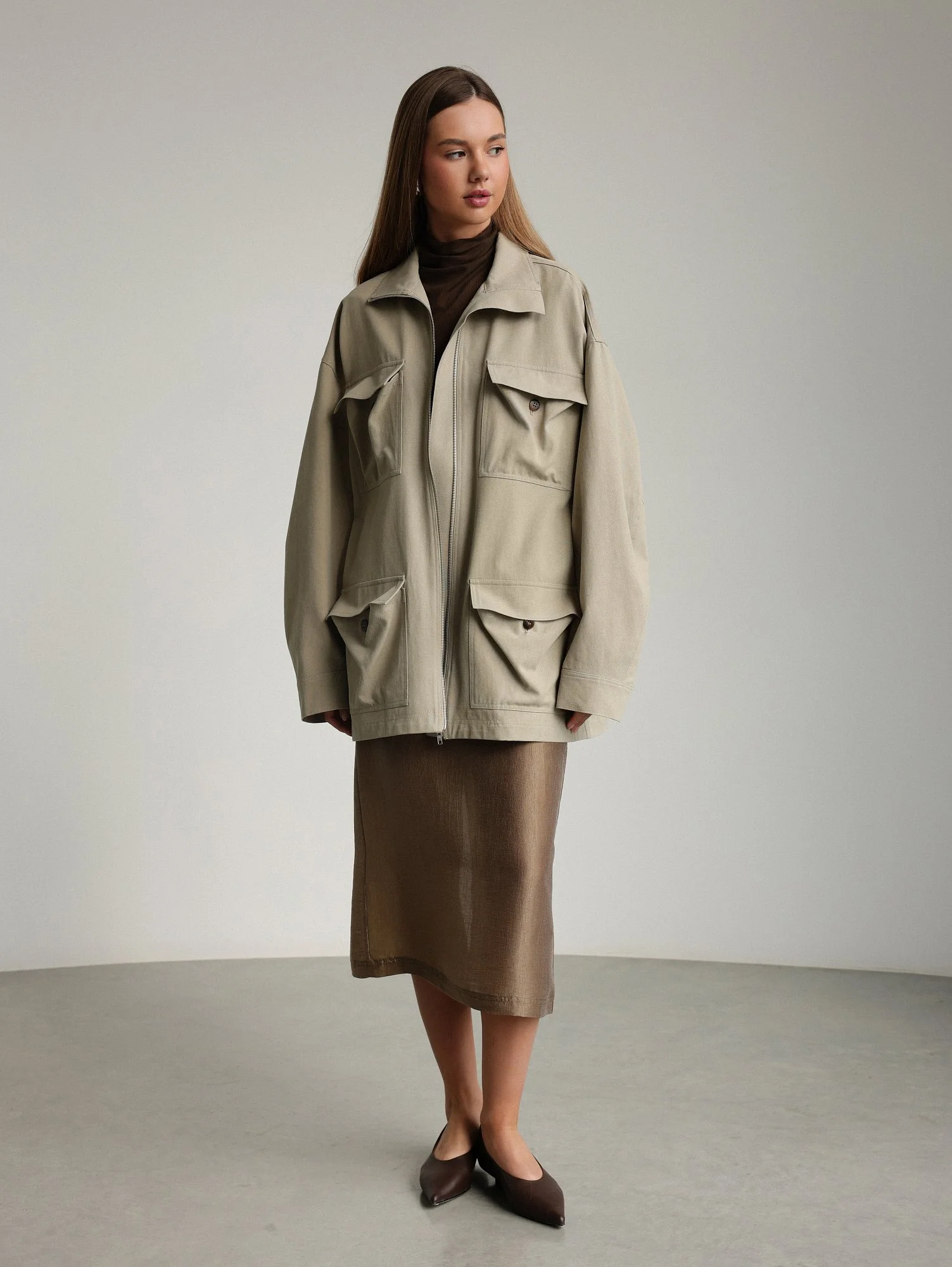 Куртка (oversize, бежевый). Избражение № 2