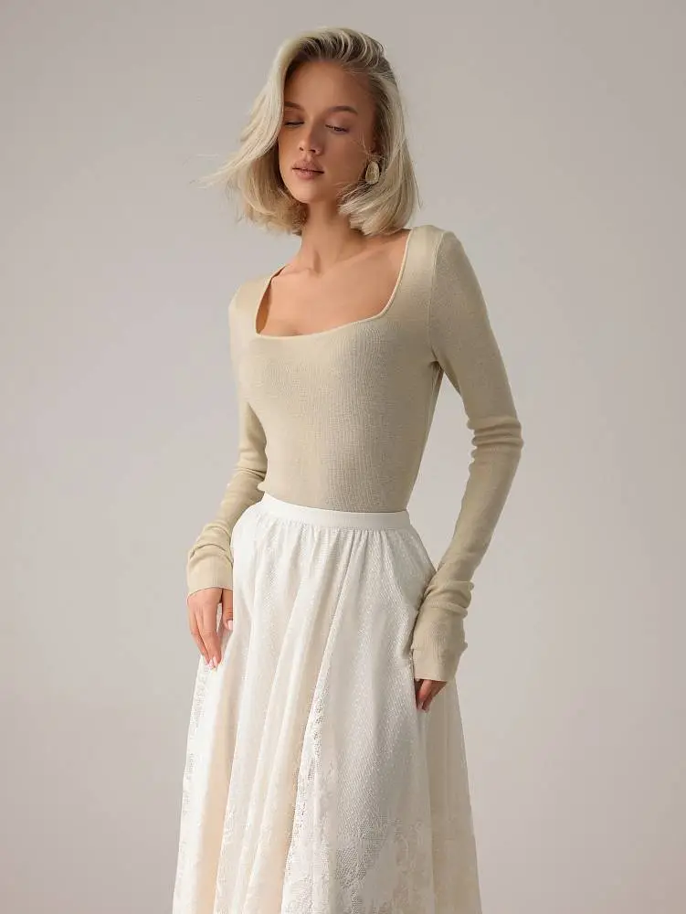 Джемпер (onesize (42-46RU), бежевый). Изображение № 1