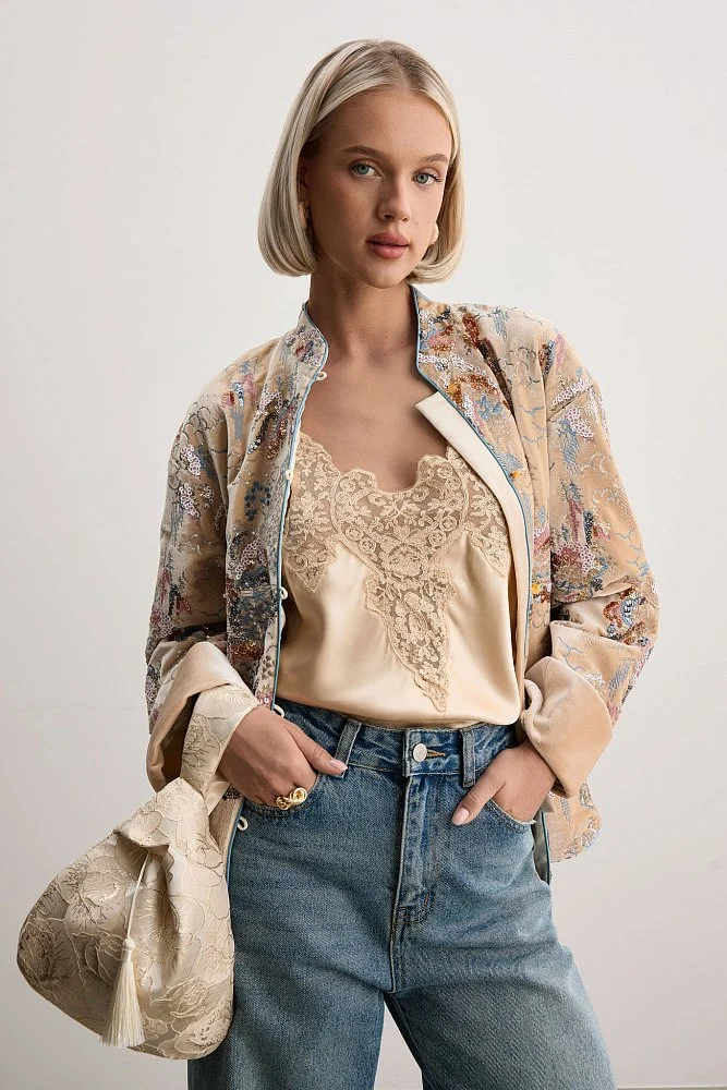 Жакет (S (42RU), бежевый). Изображение № 8