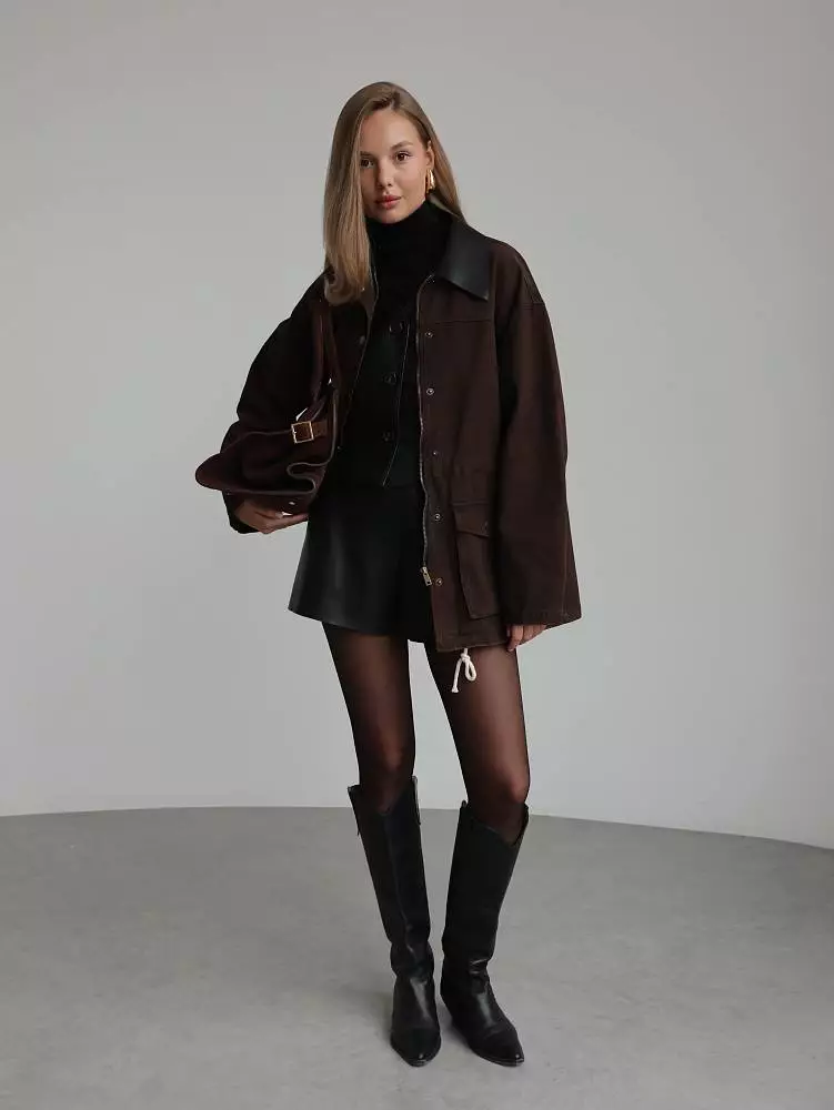 Куртка (S (42), тёмно-коричневый). Изображение № 3