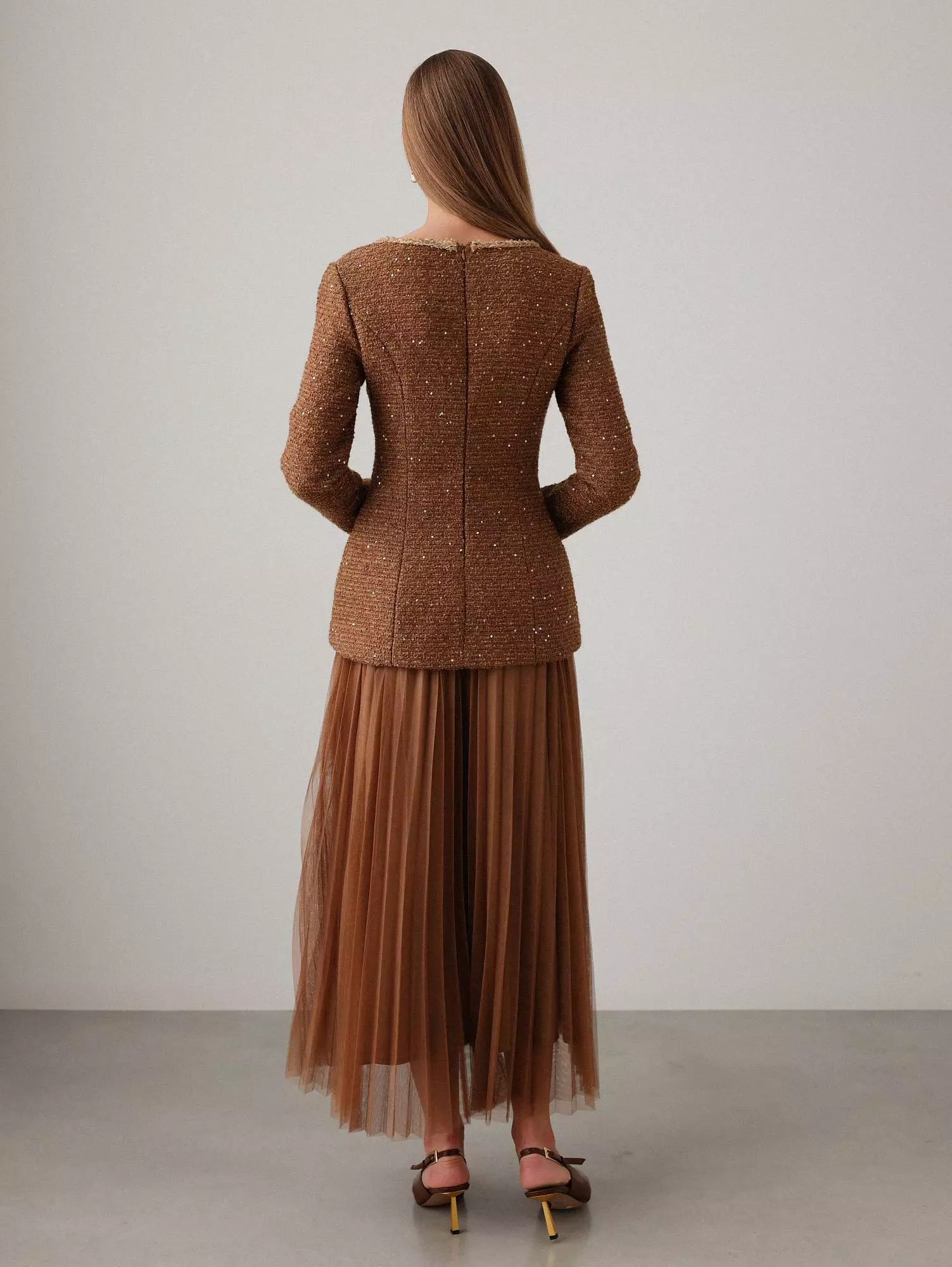 Платье  (M (44RU), коричневый). Избражение № 6