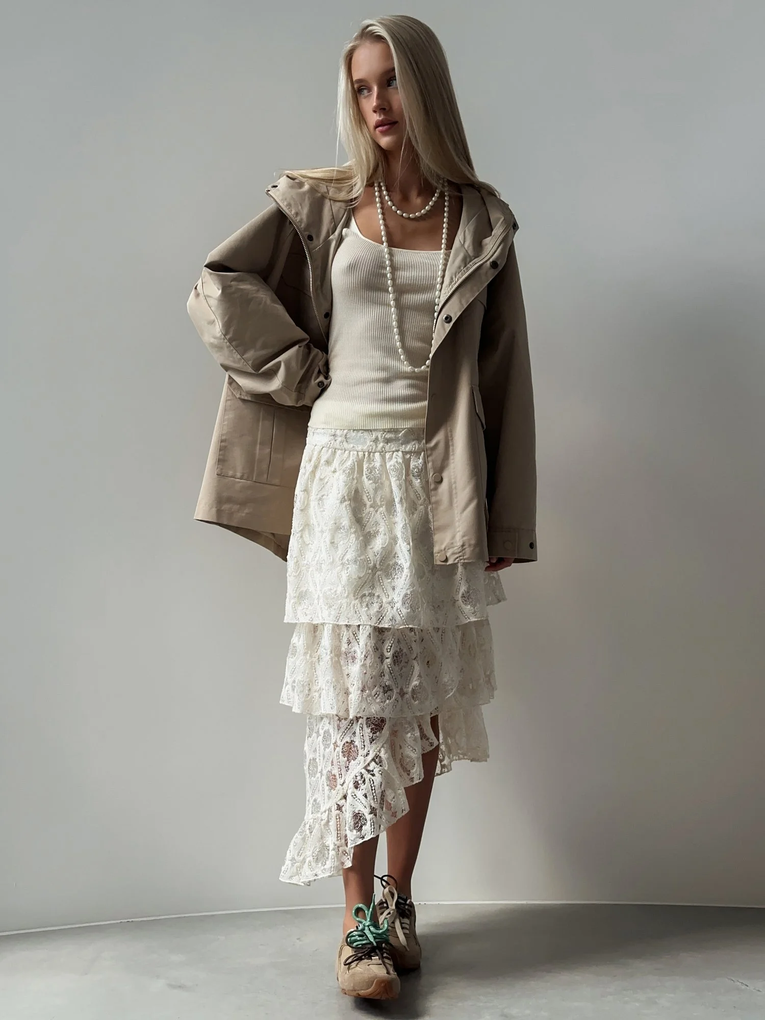 ветровка (oversize, бежевый). Избражение № 2