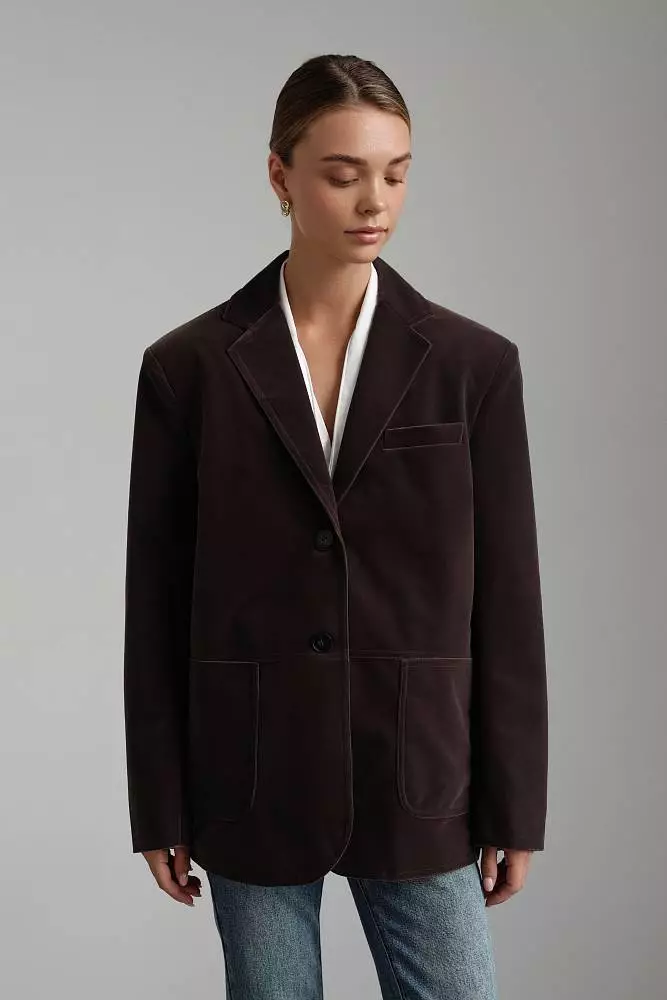 Пиджак (M (44RU), пепельно-сливовый). Изображение № 1