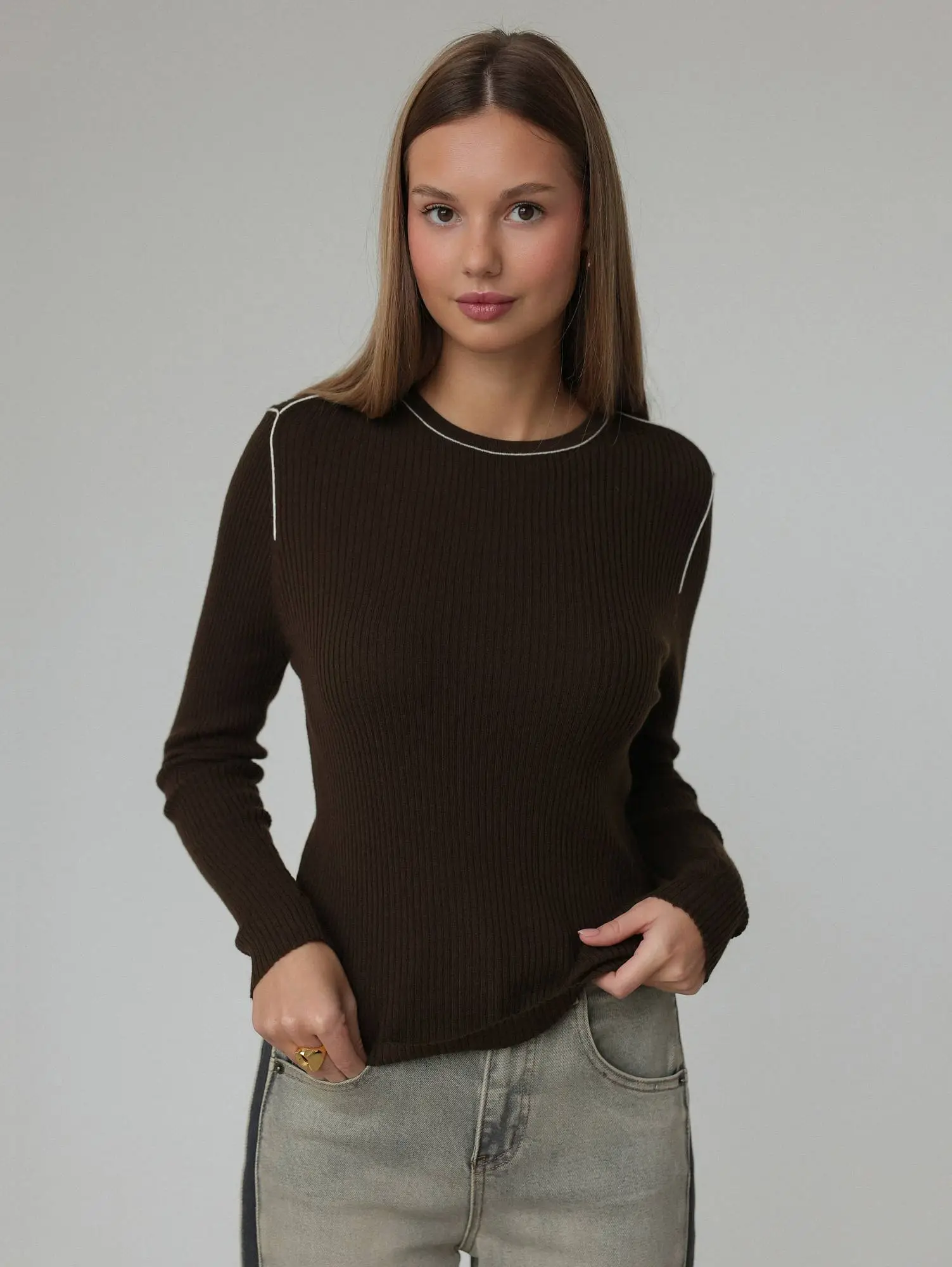 Лонгслив (onesize (42-46RU), коричневый). Изображение № 2