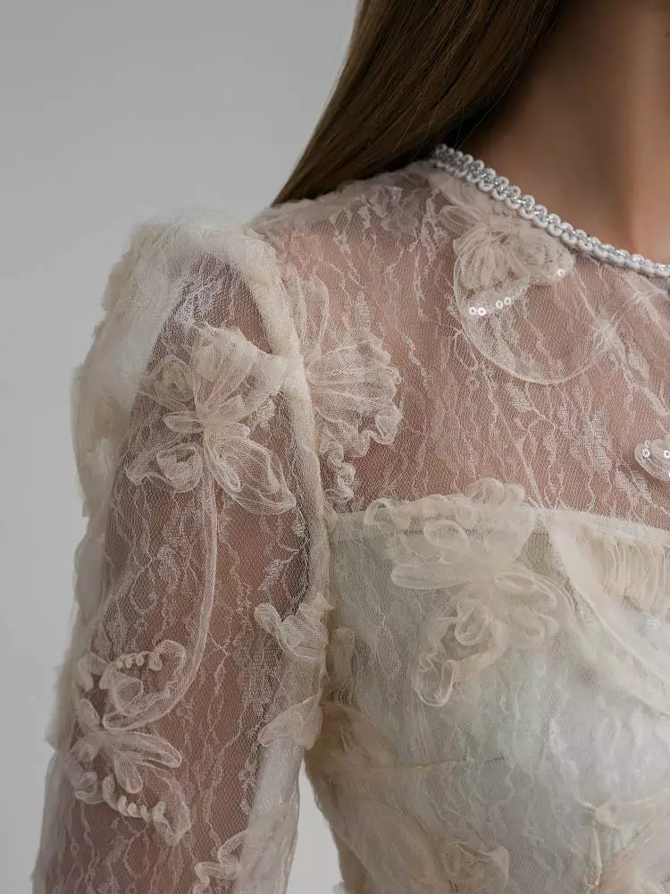 Платье (S (40RU), светло-бежевый). Изображение № 4