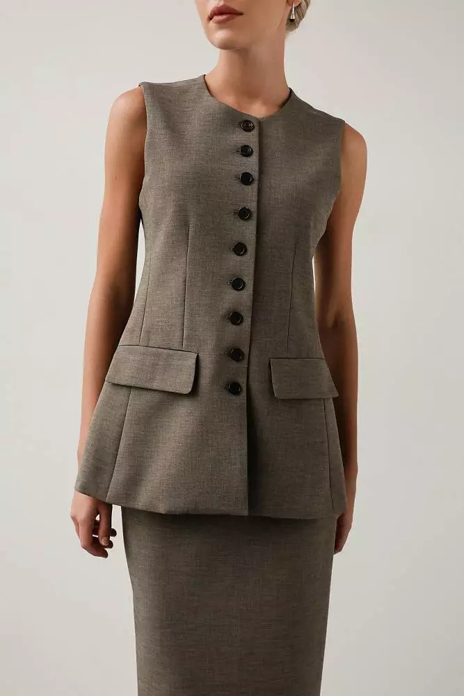 Жилет (M (44RU), светло-коричневый). Изображение № 3