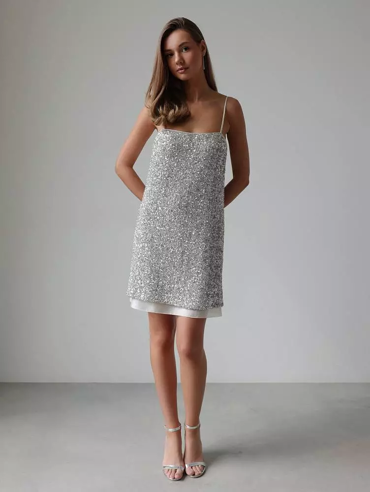 Платье (L (46RU), серебристый). Изображение № 1