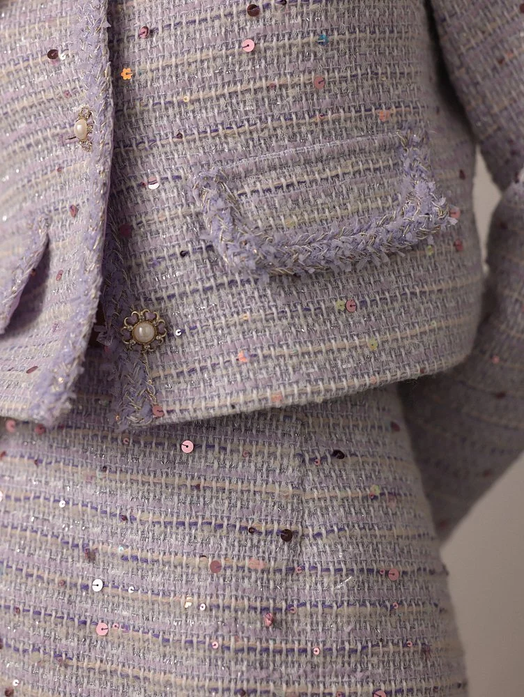 Костюм: жакет и юбка (L (46), нежно-сиреневый). Изображение № 4