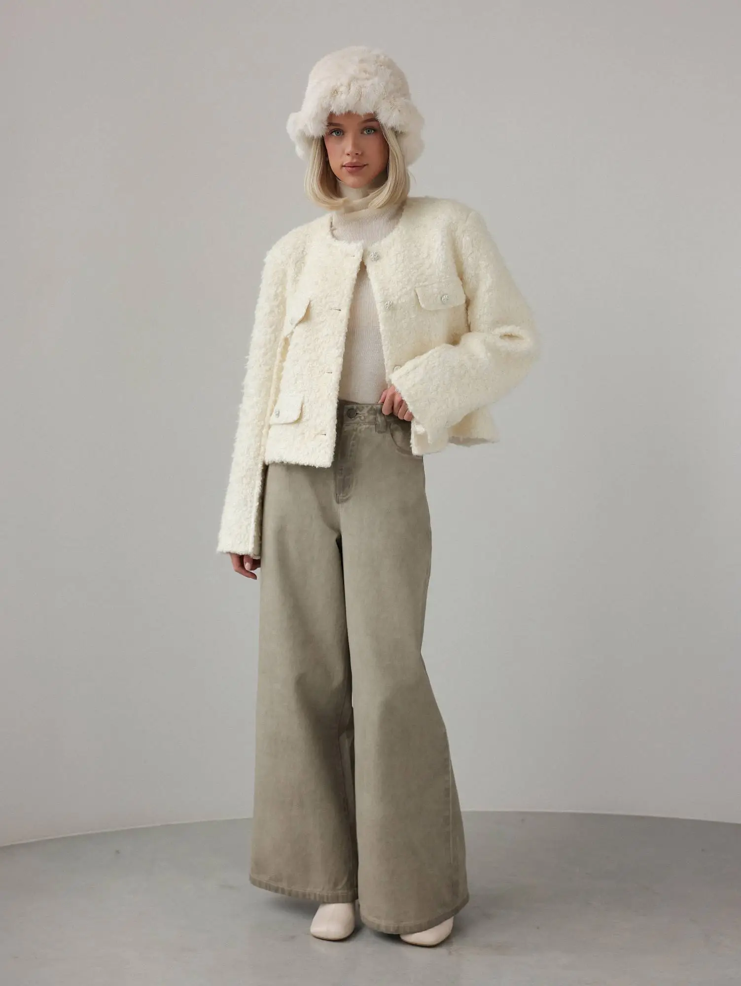 Джинсы (M (44), серо-бежевый). Избражение № 1