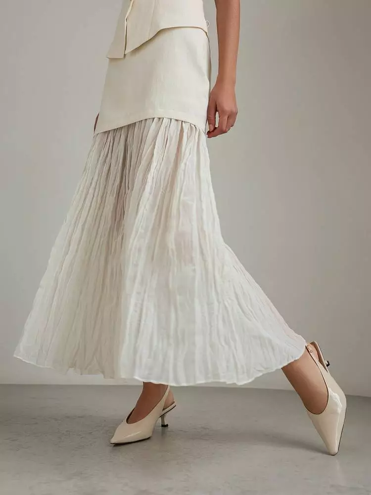 Костюм: жилет и юбка (S (42RU), светло-бежевый). Изображение № 7