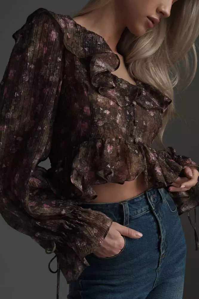 блузка (S, коричневый). Изображение № 3