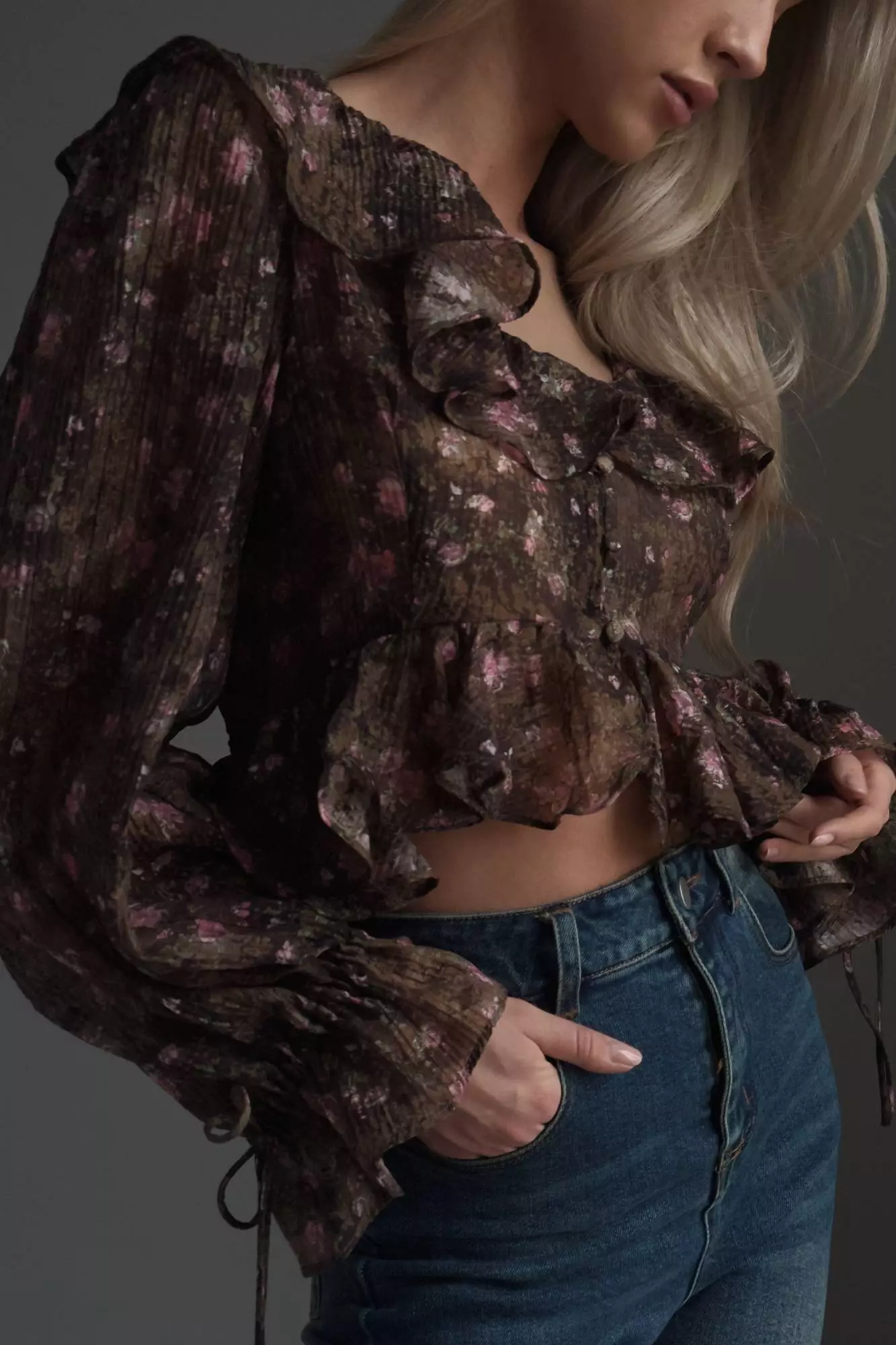 блузка (S, коричневый). Избражение № 3