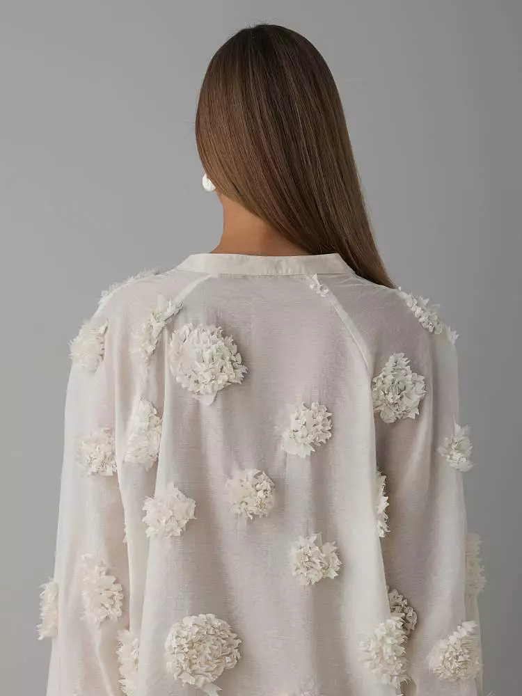 Блузка (onesize (42-46RU), светло-бежевый). Изображение № 6