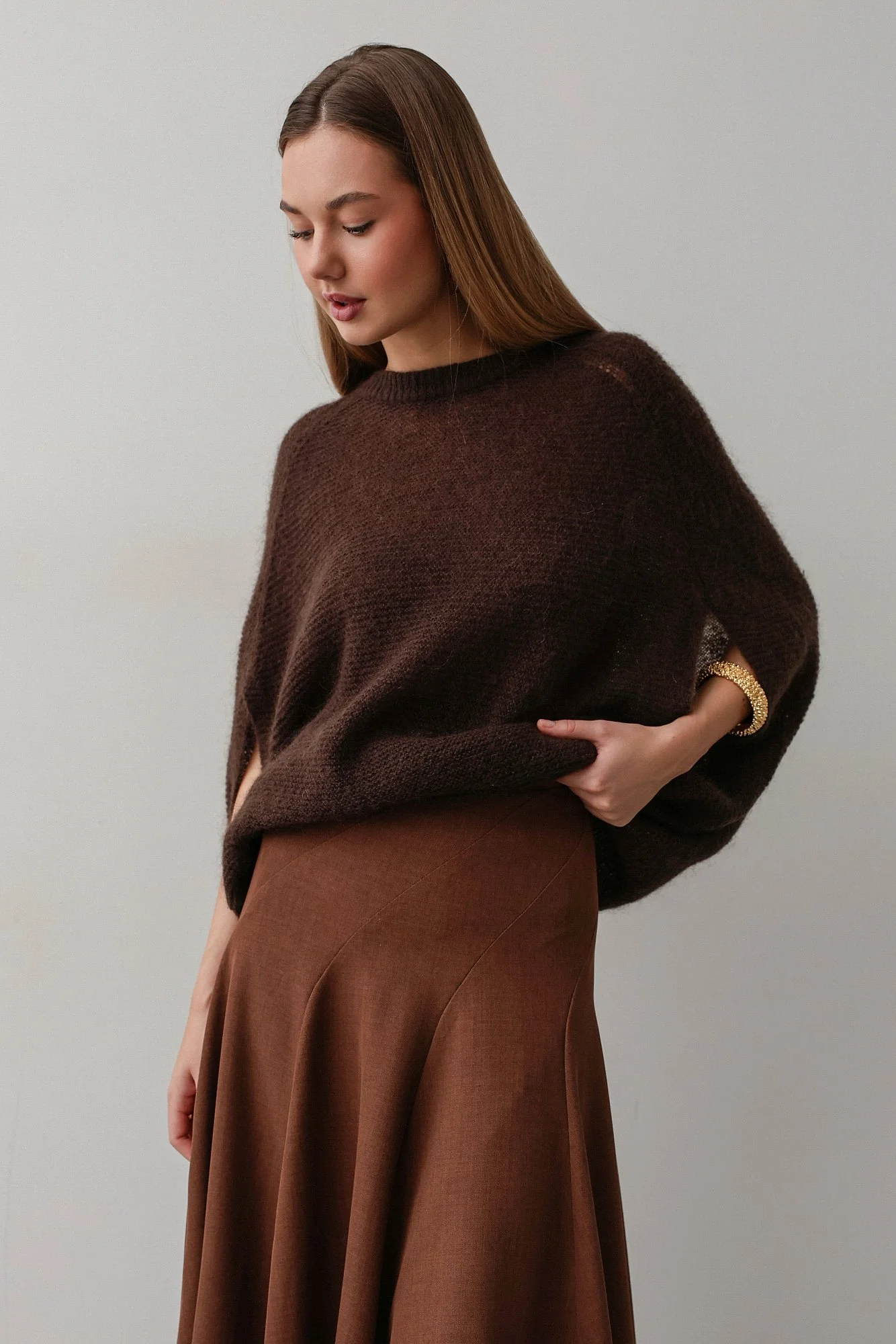 Свитер (onesize (42-46RU), коричневый). Изображение № 2