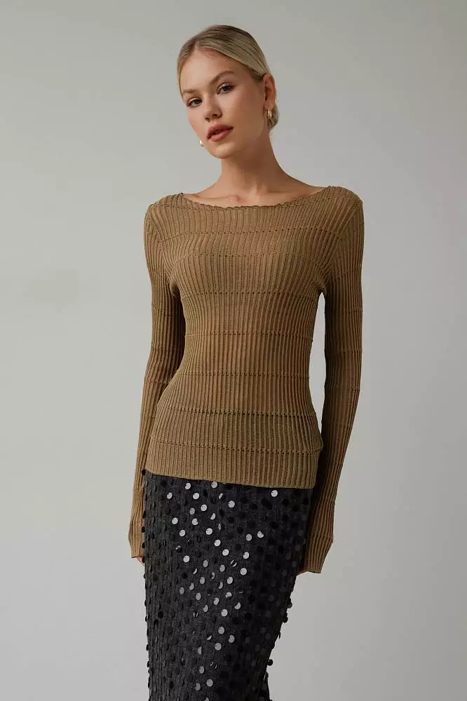 лонгслив (onesize (42-46RU), зелёно-коричневый). Изображение № 1