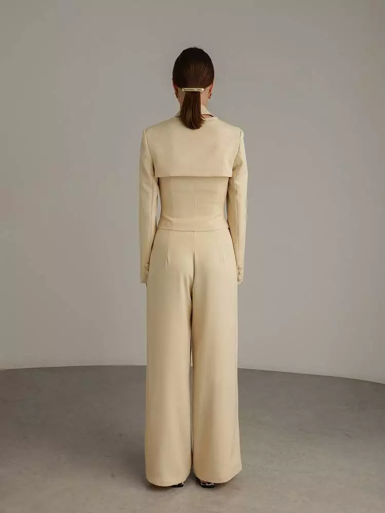 Костюм: брюки и жилет с балеро (L (46RU), светло-песочный). Изображение № 7