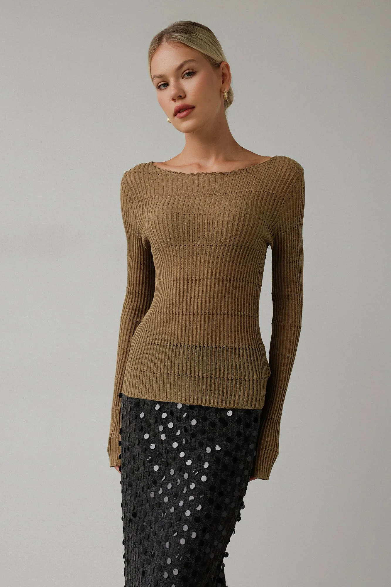 лонгслив (onesize (42-46RU), зелёно-коричневый). Избражение № 1