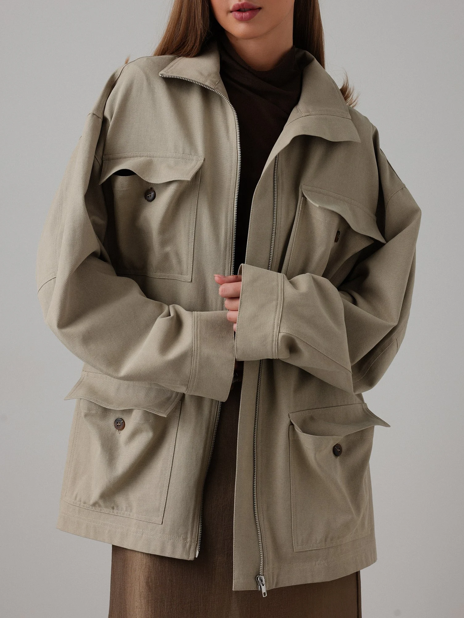 Куртка (oversize, бежевый). Избражение № 1