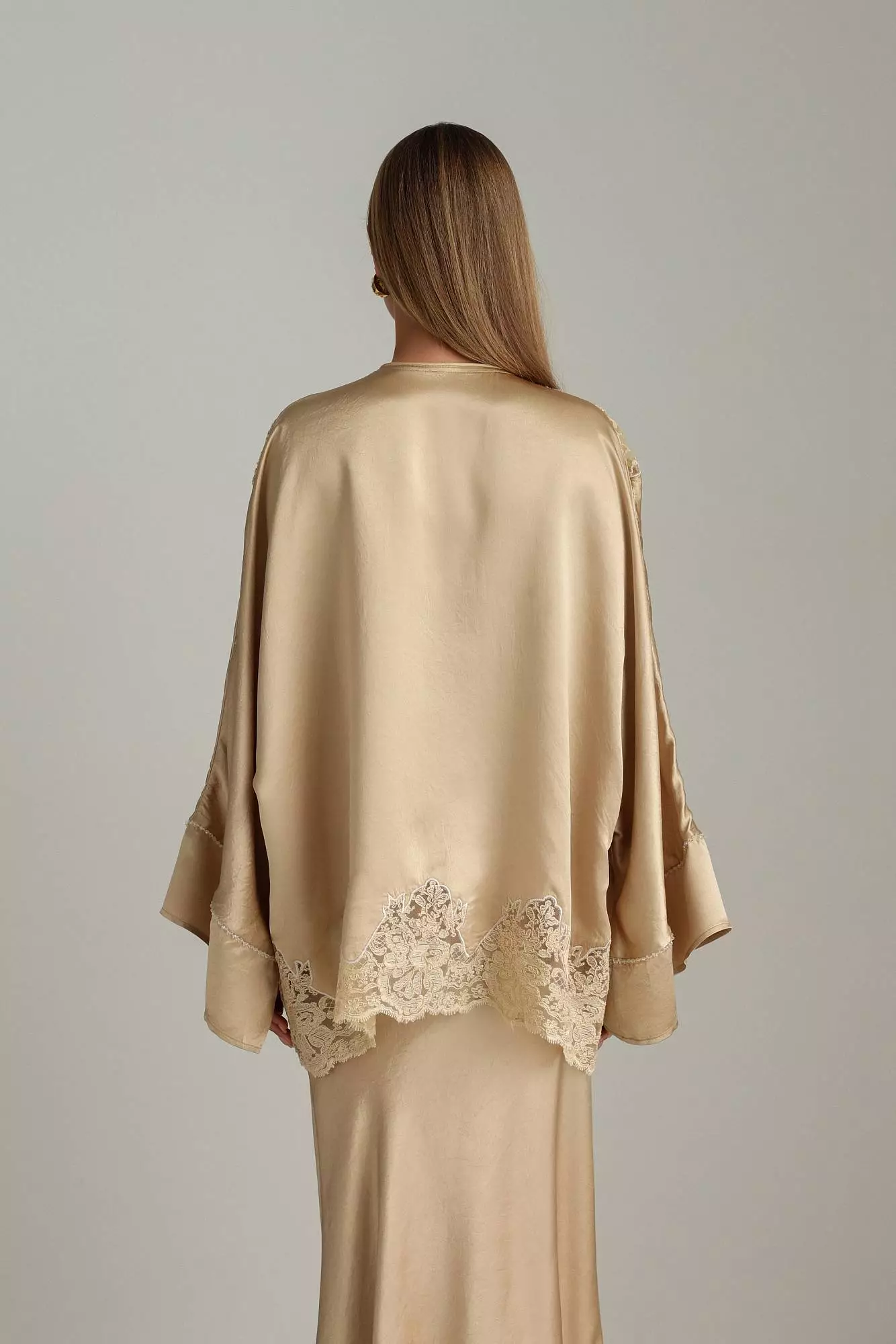 Блуза (M (44RU), золотисто-коричневый). Избражение № 6