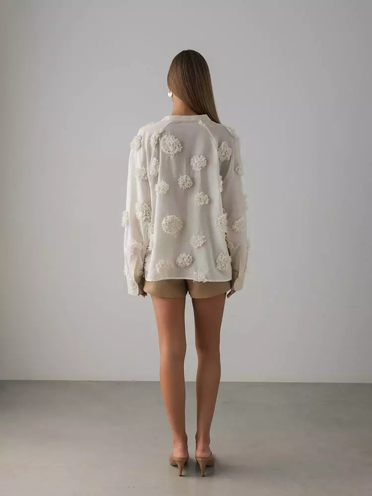 Блузка (onesize (42-46RU), светло-бежевый). Изображение № 5