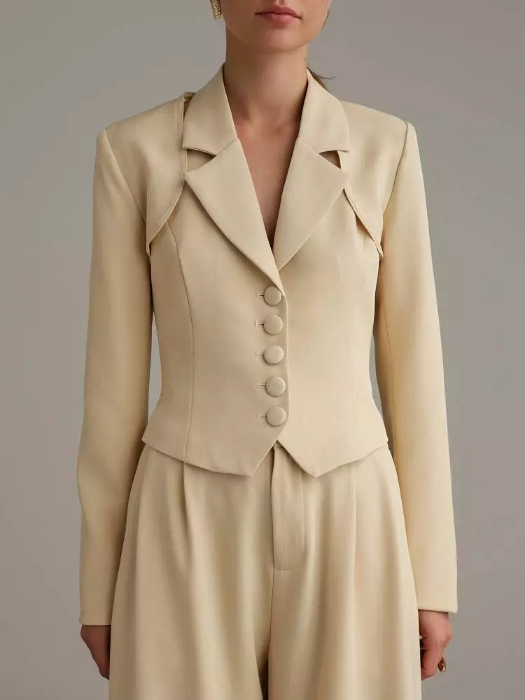 Костюм: брюки и жилет с балеро (L (46RU), светло-песочный). Изображение № 2