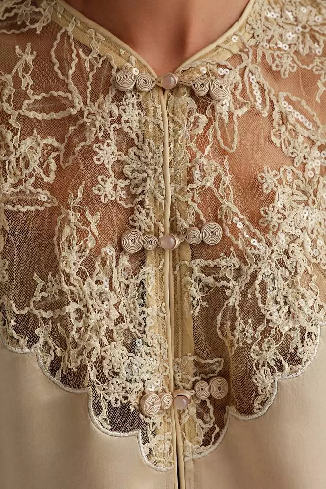 Блуза (M (44RU), золотисто-коричневый). Изображение № 3