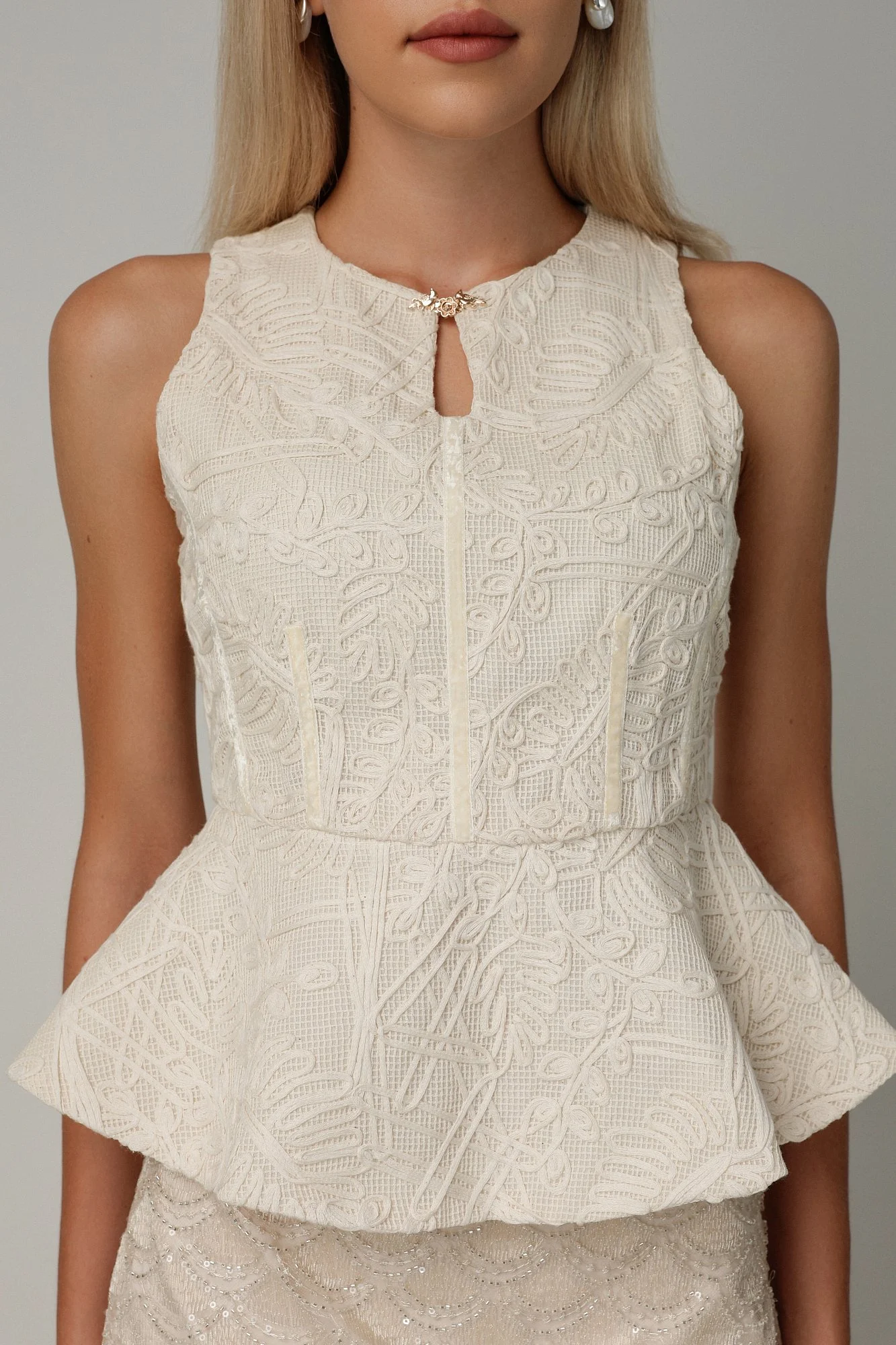 Топ (L (46RU), светло-бежевый). Избражение № 3