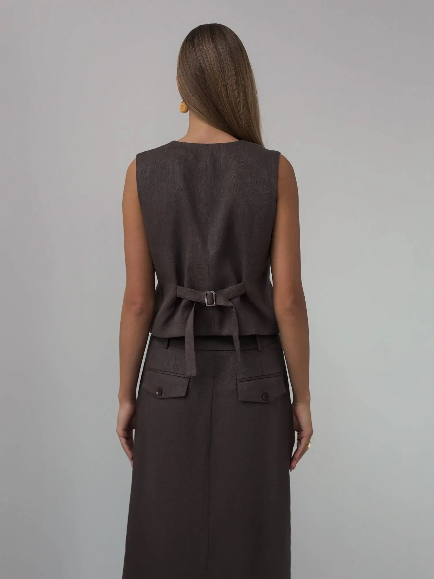 Жилет (L (46RU), коричневый). Избражение № 5