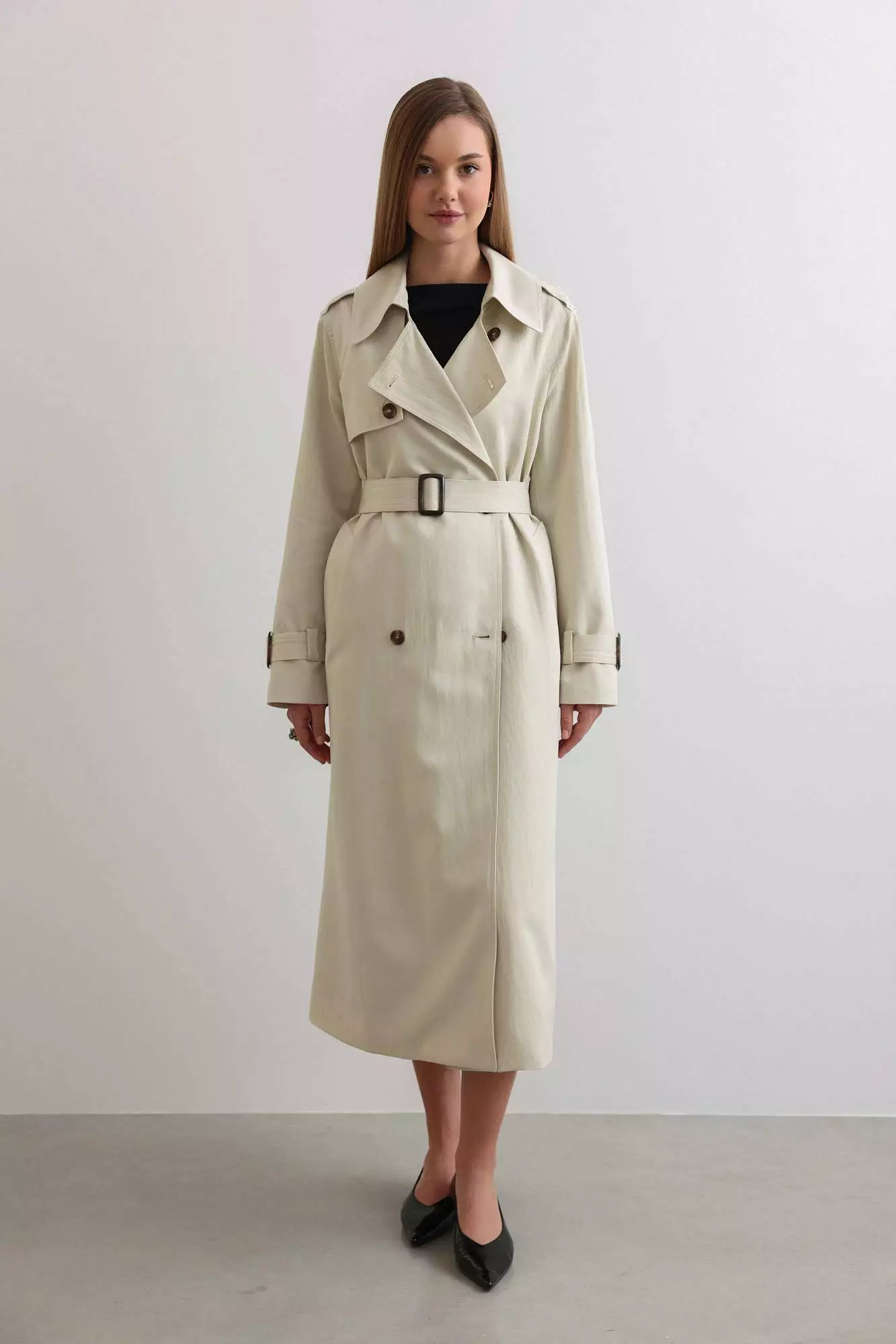 Тренч (S (42RU), бежевый). Избражение № 1