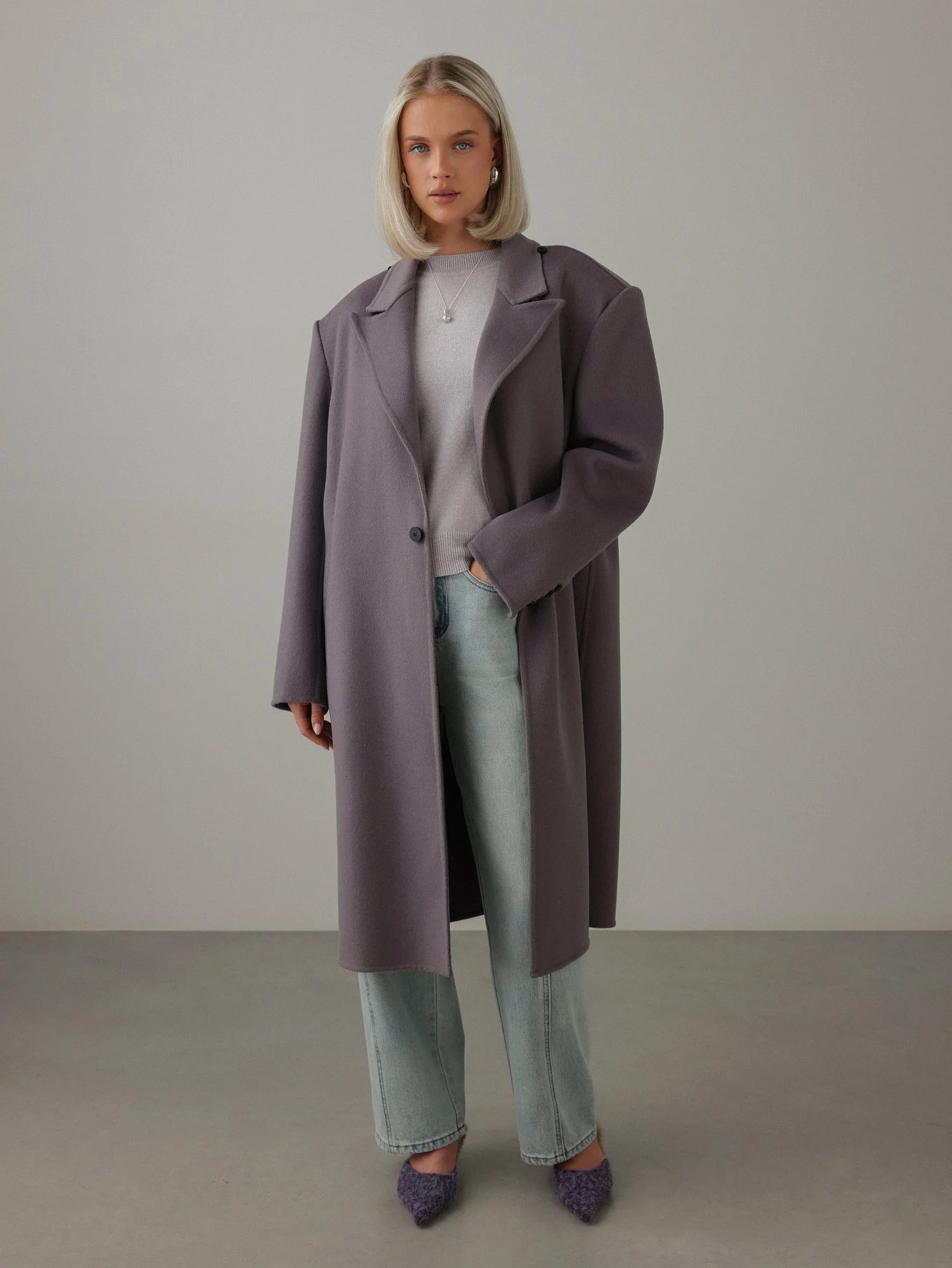 Пальто (onesize, пыльно-сиреневый). Избражение № 2