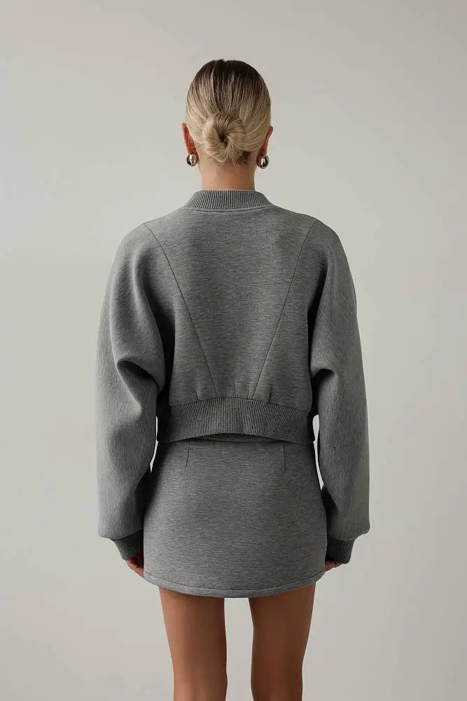 Костюм: бомбер и юбка (L (46RU), серый). Изображение № 7