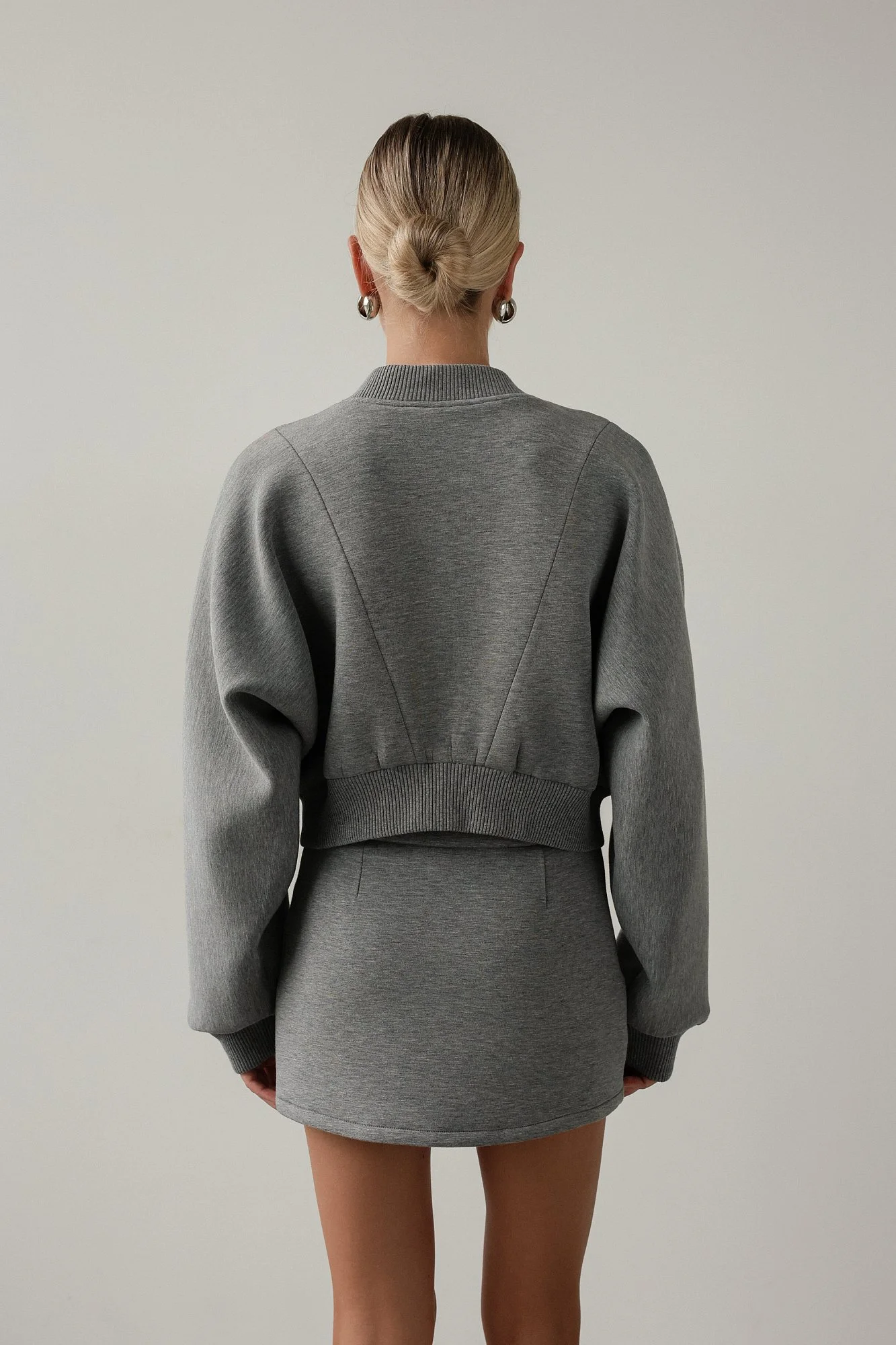 Костюм: бомбер и юбка (L (46RU), серый). Избражение № 7