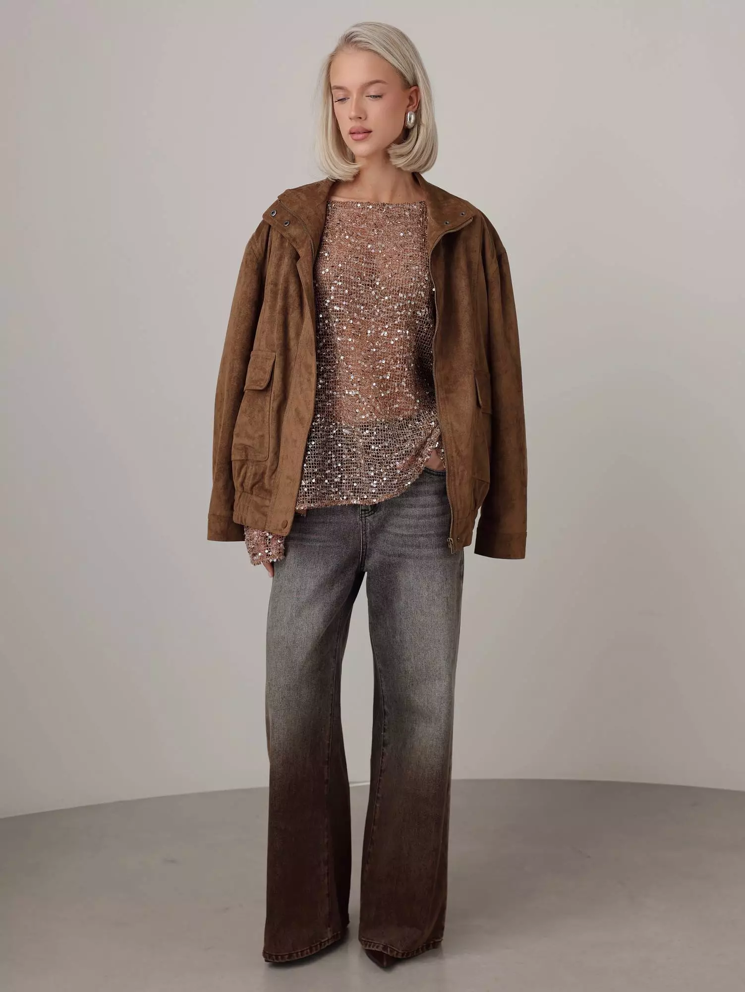 Куртка (onesize (42-46RU), коричневый). Избражение № 2