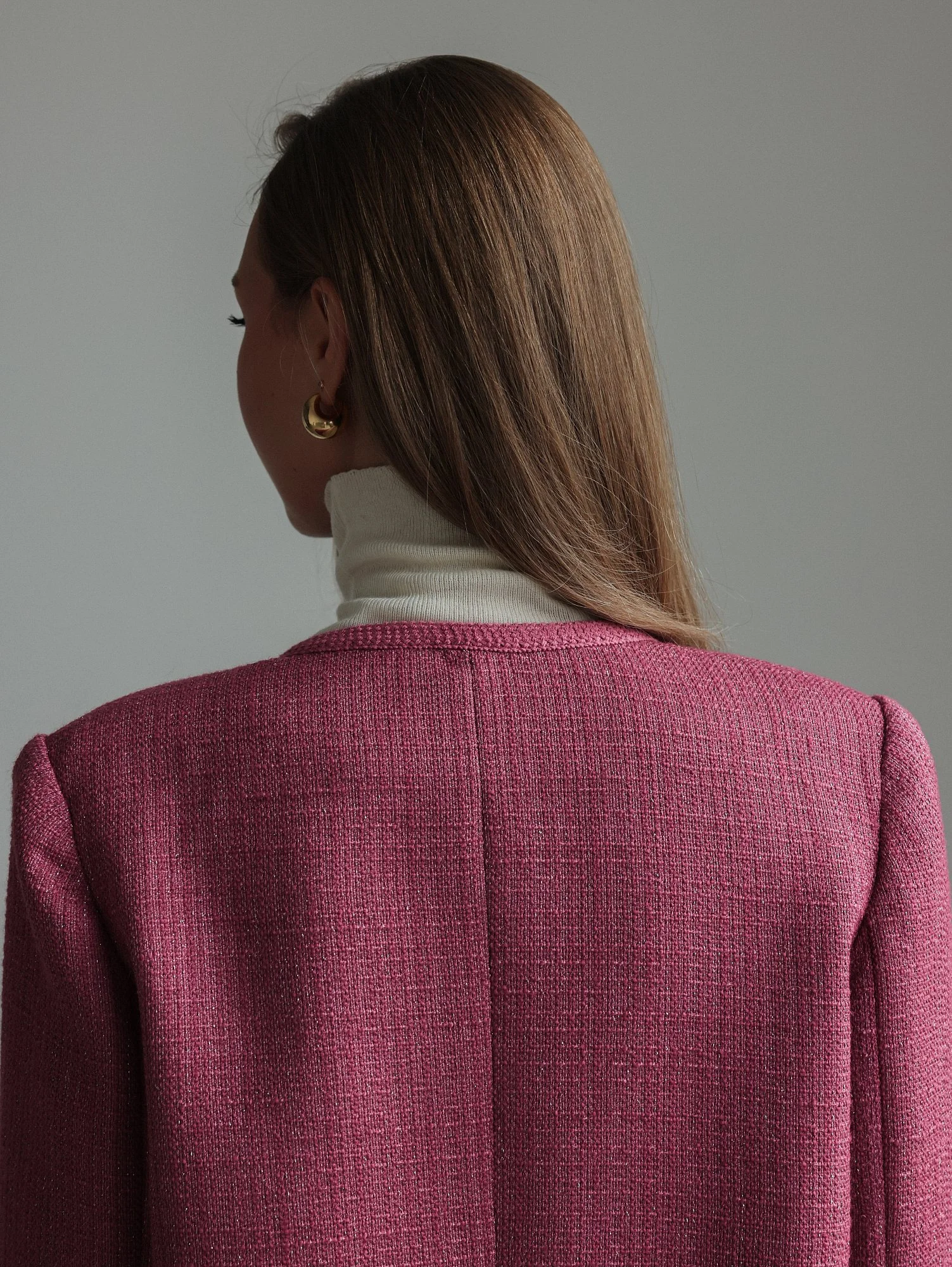 Костюм: жакет и юбка  (L (46), пурпурно-розовый). Избражение № 4