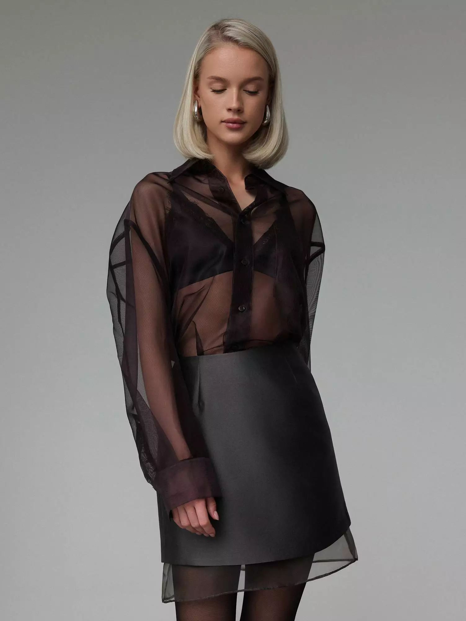 Юбка (XS (40RU), коричневый графит). Избражение № 4