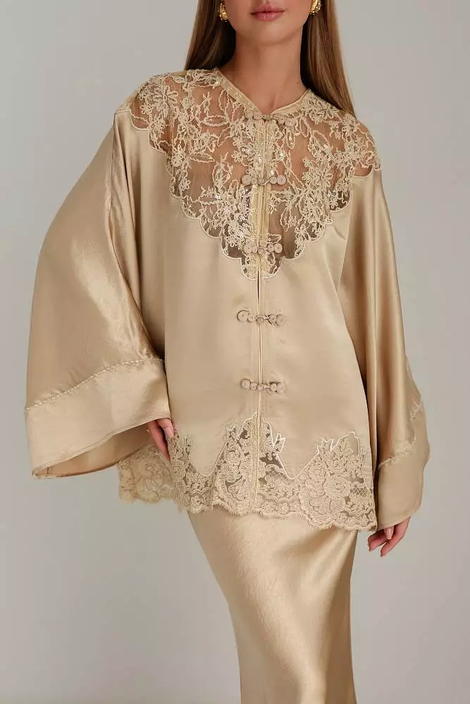 Блуза (M (44RU), золотисто-коричневый). Изображение № 2