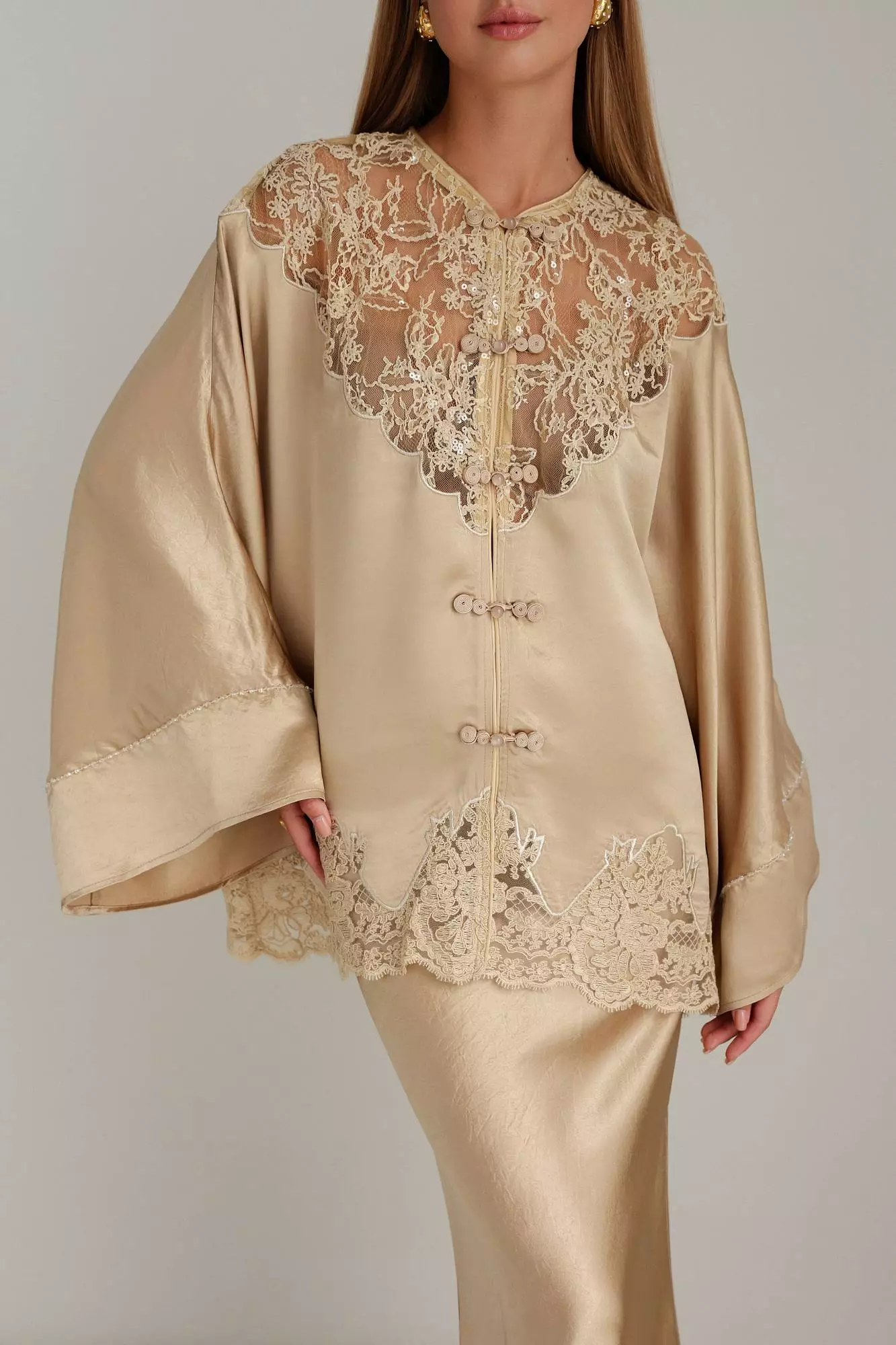 Блуза (M (44RU), золотисто-коричневый). Избражение № 2