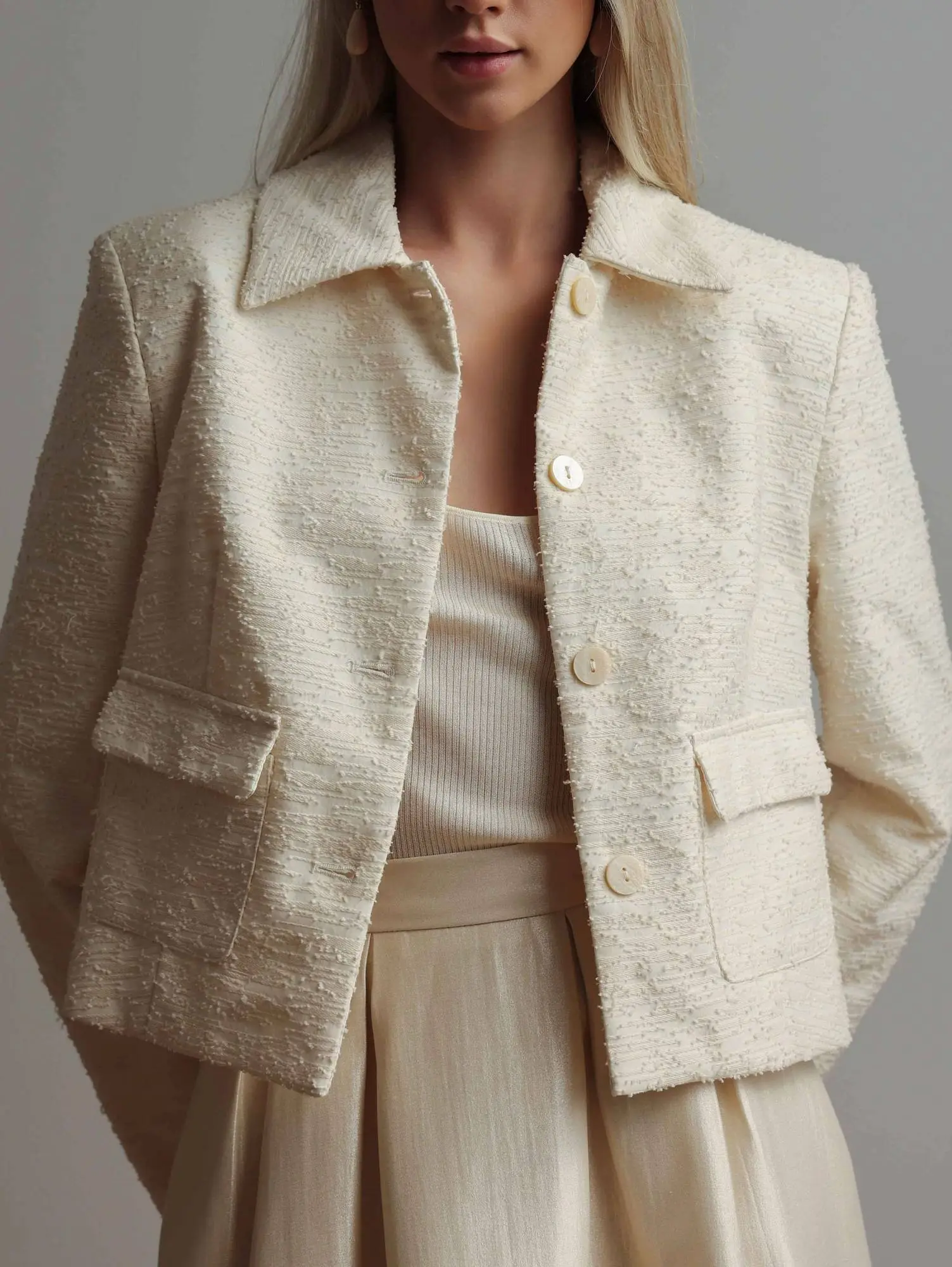 Жакет (M (44), светло-бежевый). Избражение № 2