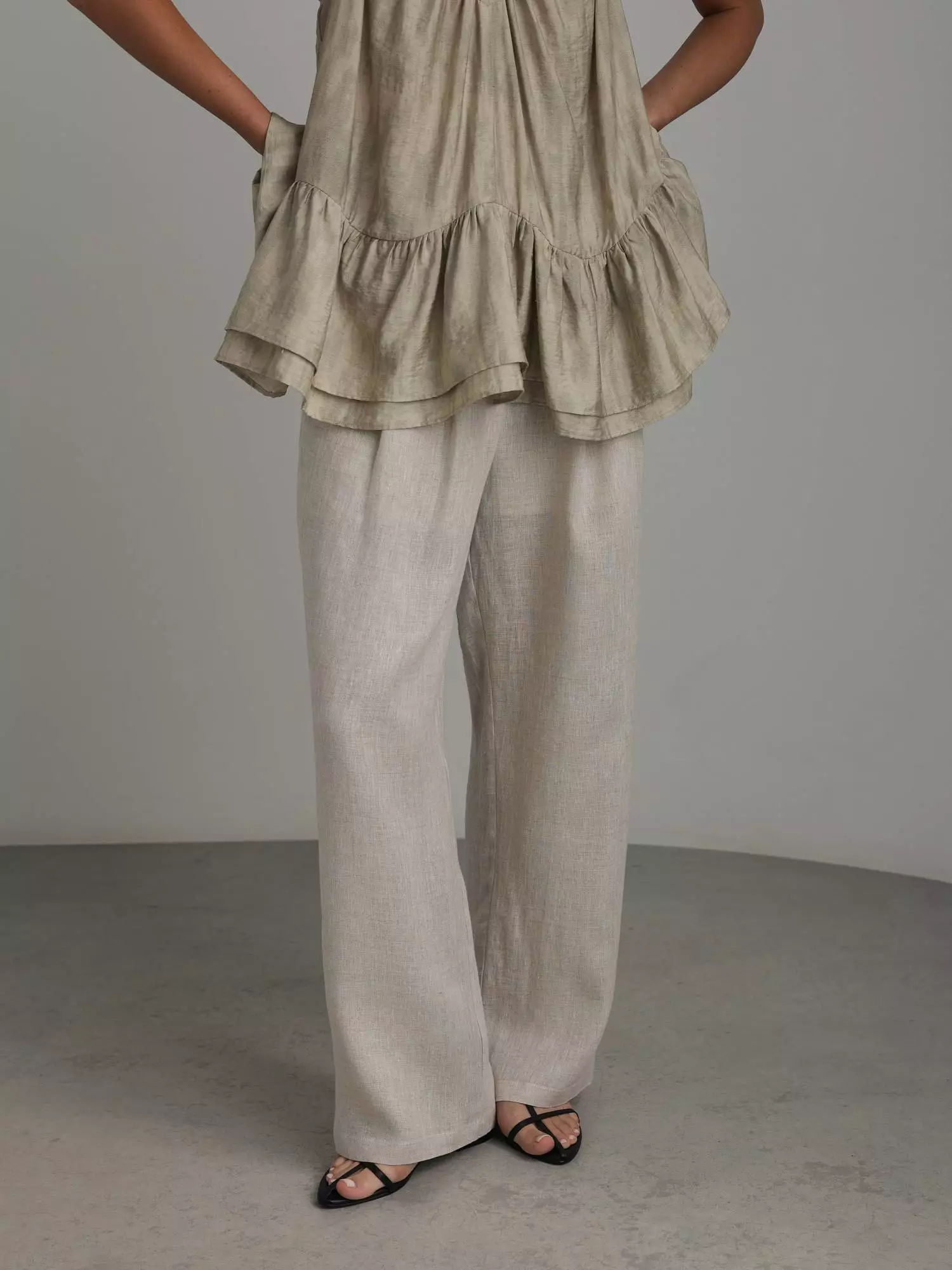 Брюки (L (46RU), льняной). Избражение № 1