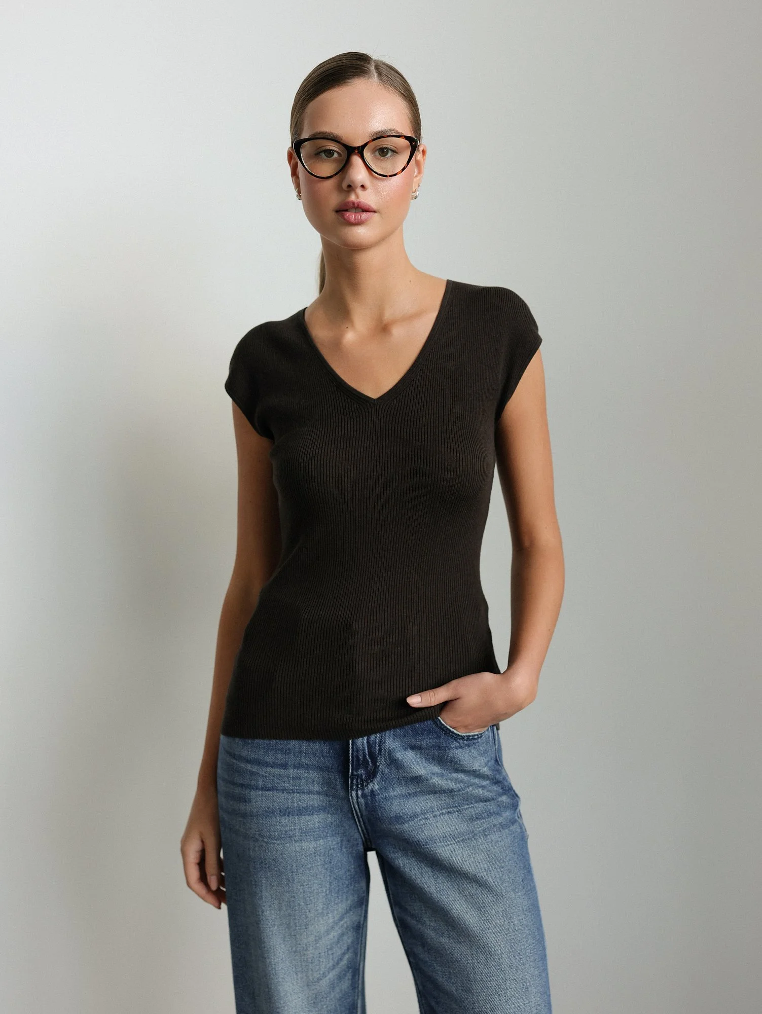 Топ (onesize (42-46RU), тёмно-коричневый). Избражение № 1