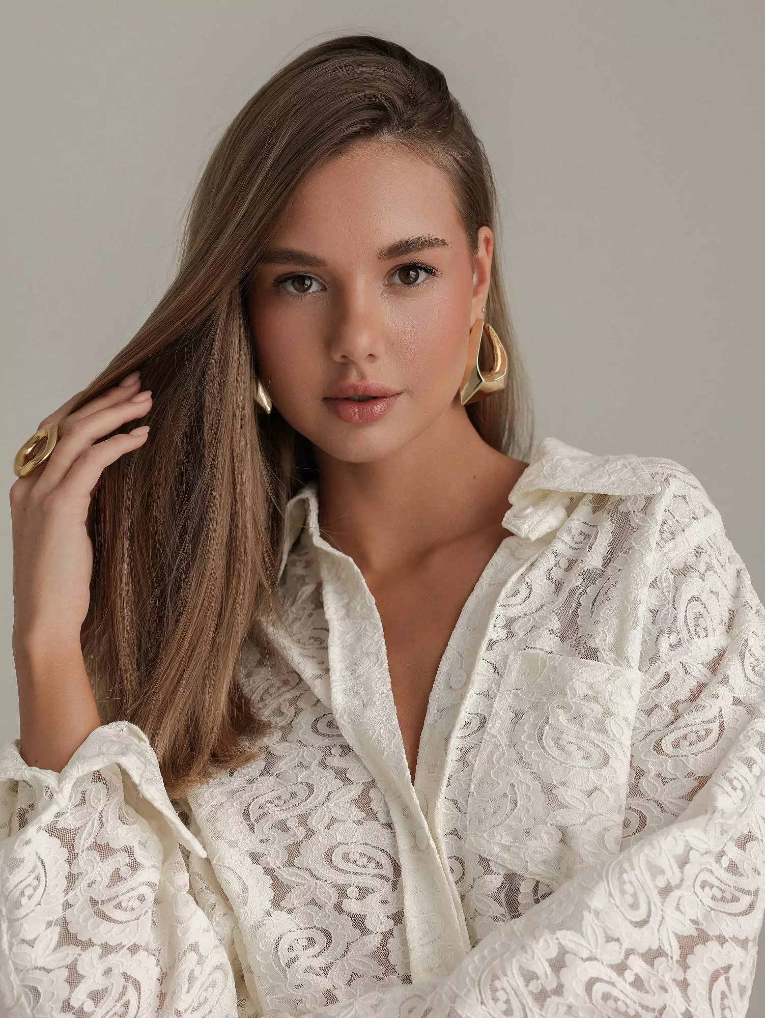 Рубашка (L (46RU), молочный). Избражение № 3