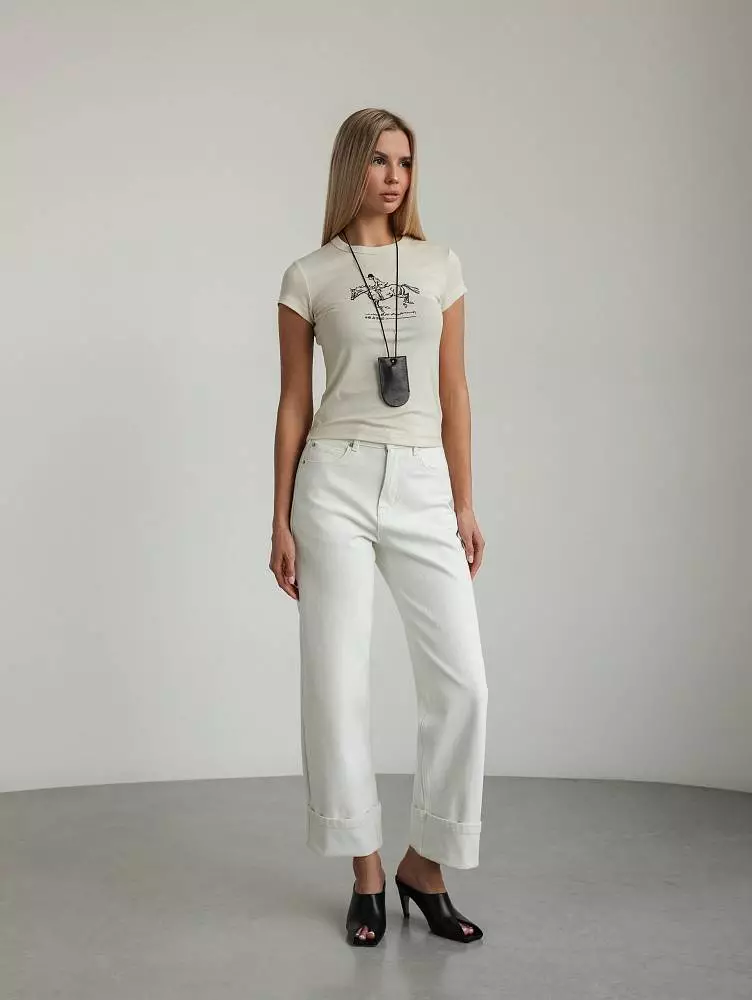 Джинсы (L (46RU), слоновая кость). Изображение № 1