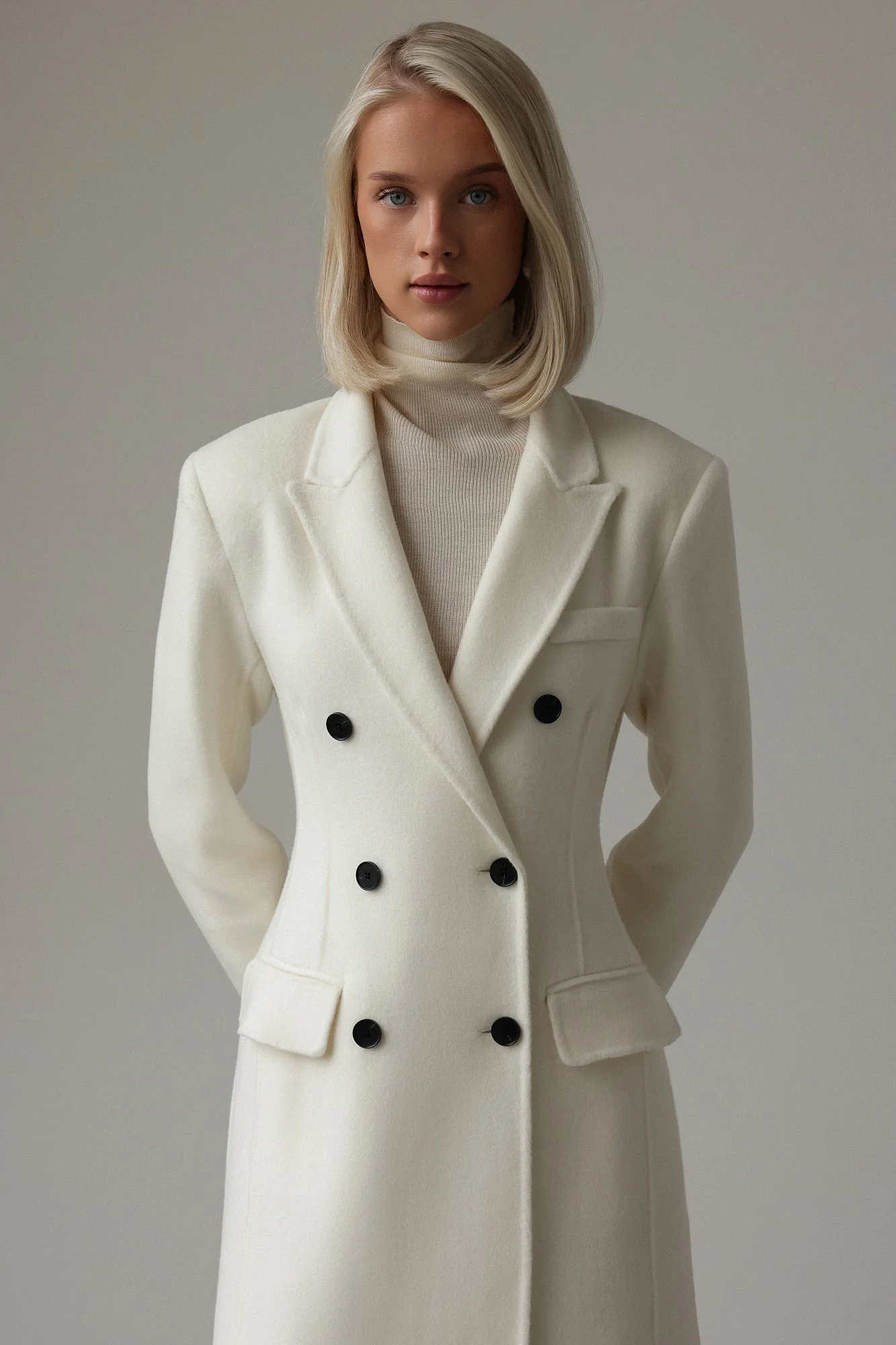 Пальто (M (44RU), молочный). Избражение № 2